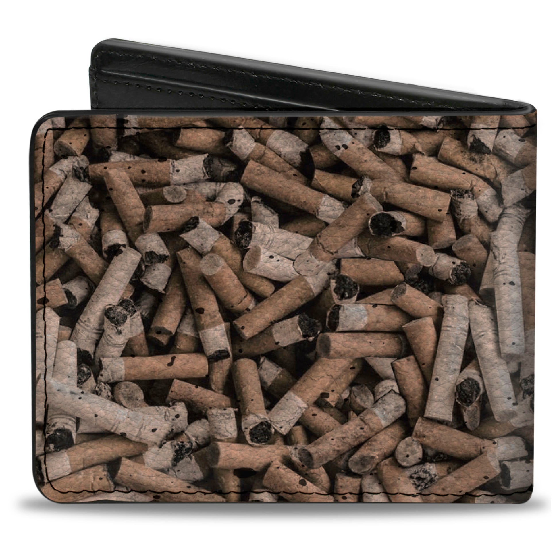 Bi-Fold Wallet - Cigarette Butts Stacked Bi-Fold Wallets Buckle-Down