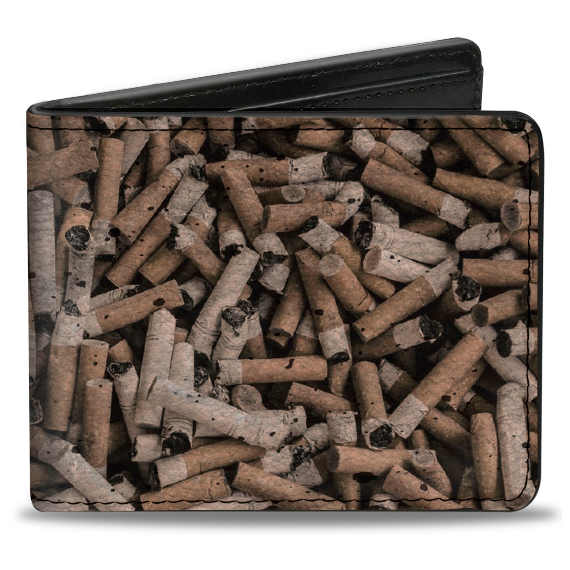 Bi-Fold Wallet - Cigarette Butts Stacked Bi-Fold Wallets Buckle-Down