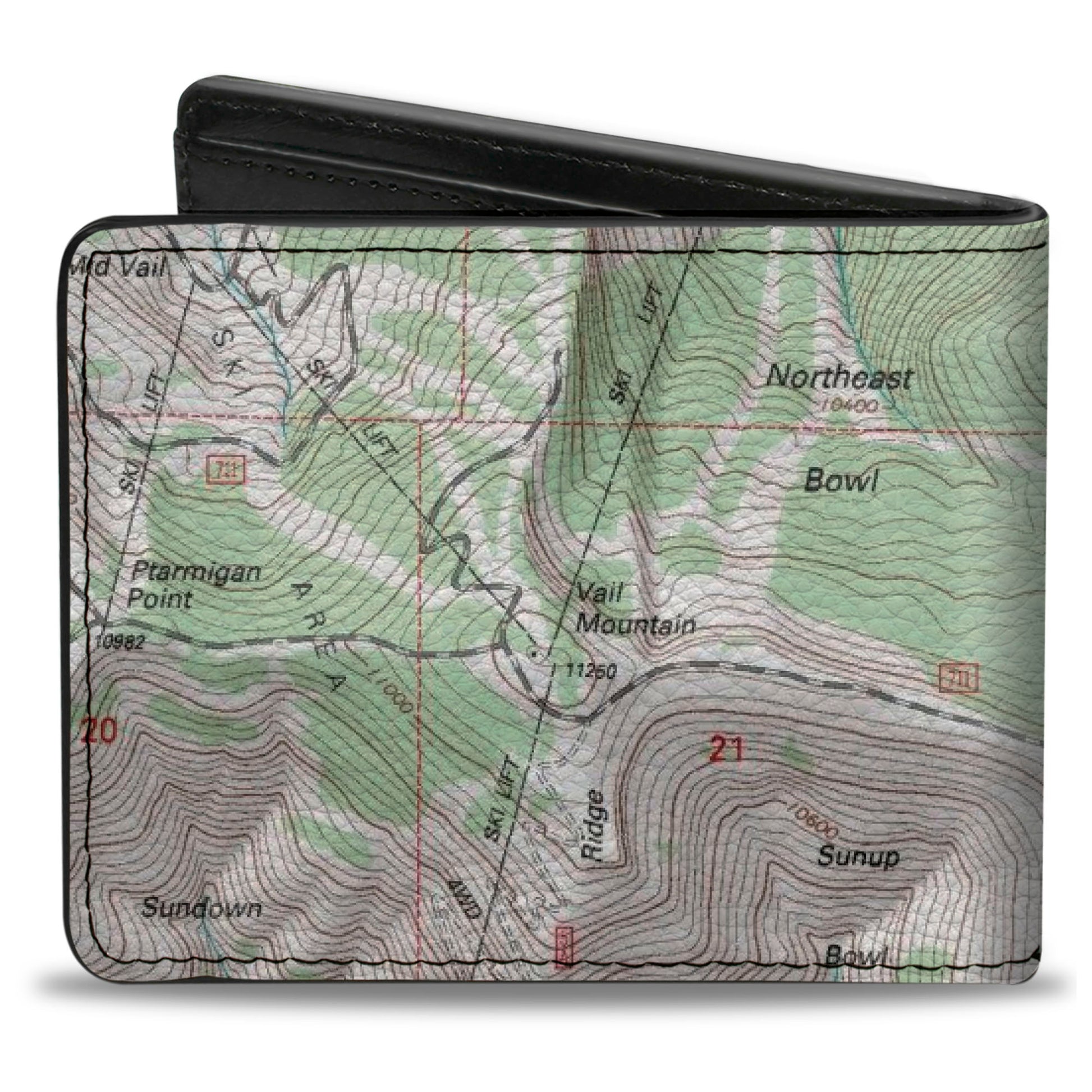 Bi-Fold Wallet - Colorado Vail Mountain Topographic Map Bi-Fold Wallets Buckle-Down