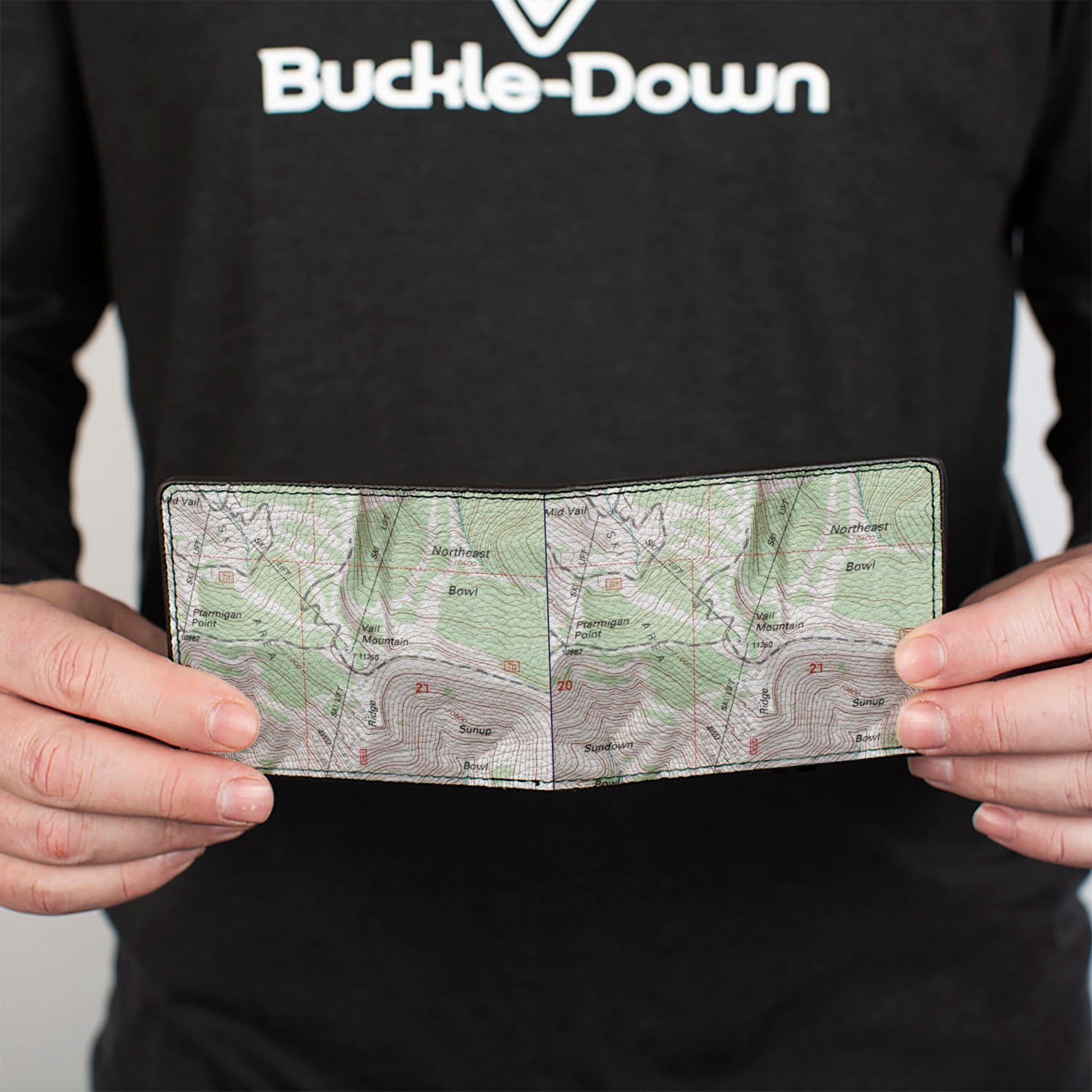 Bi-Fold Wallet - Colorado Vail Mountain Topographic Map Bi-Fold Wallets Buckle-Down