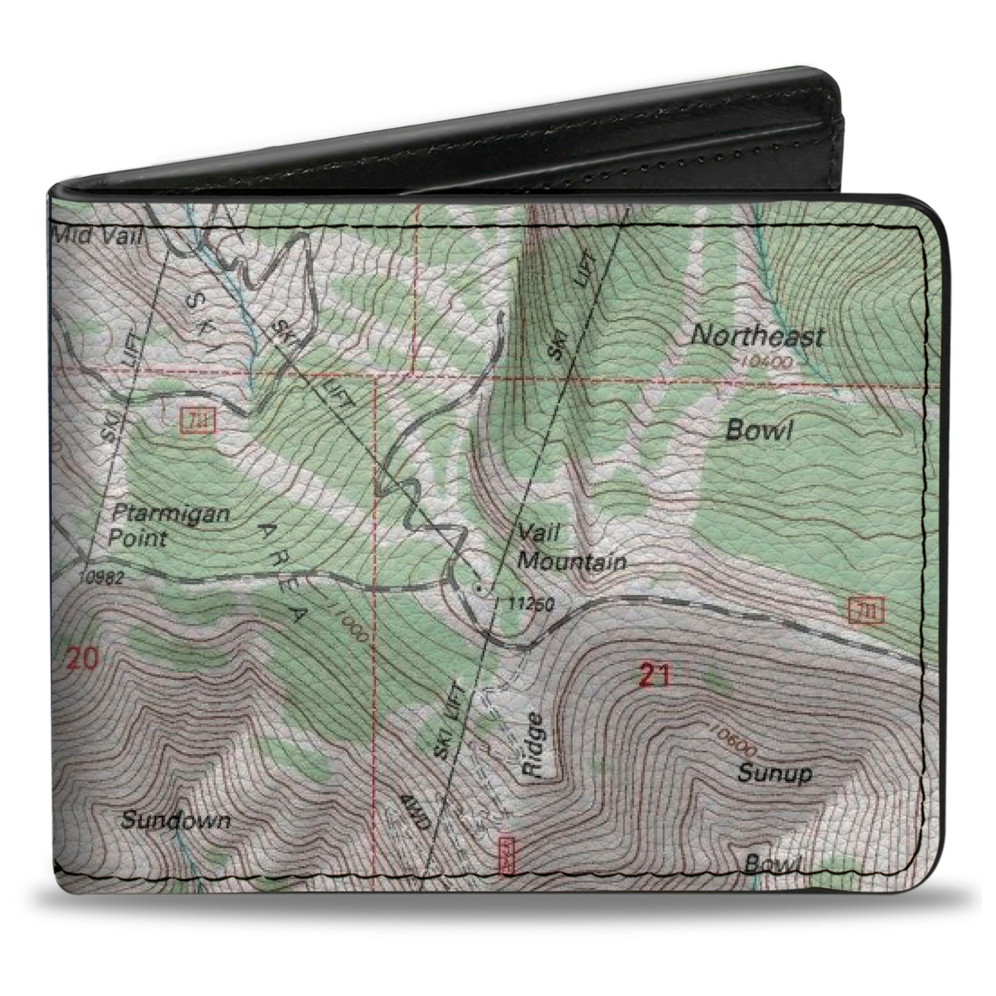 Bi-Fold Wallet - Colorado Vail Mountain Topographic Map Bi-Fold Wallets Buckle-Down
