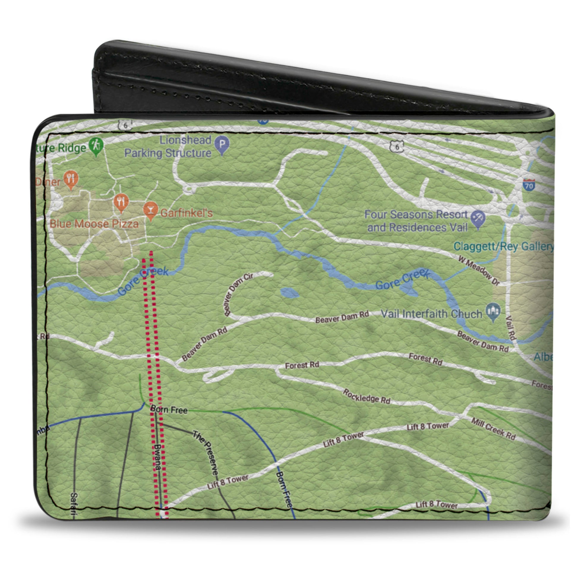 Bi-Fold Wallet - Colorado Vail Mountain Street Map Bi-Fold Wallets Buckle-Down