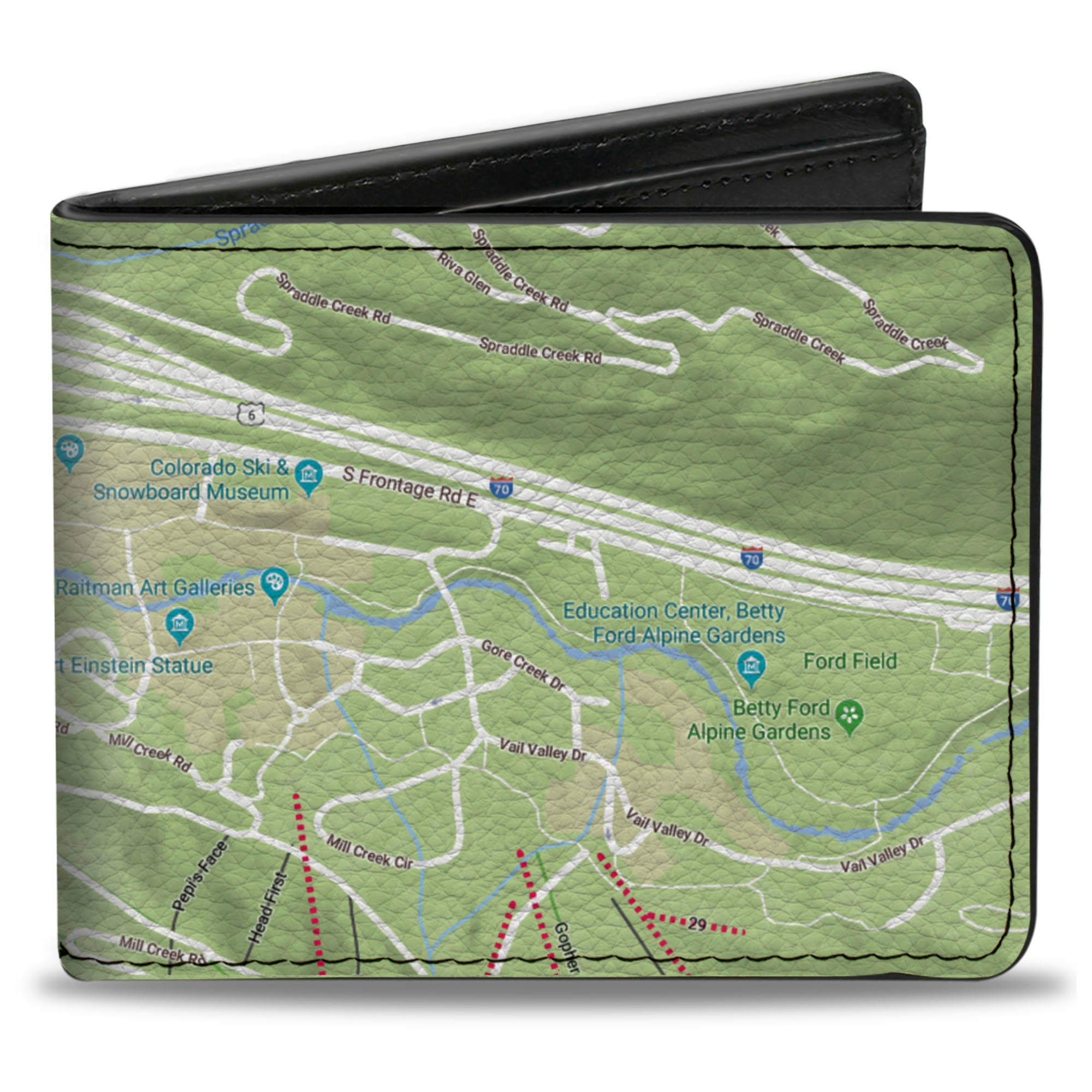 Bi-Fold Wallet - Colorado Vail Mountain Street Map Bi-Fold Wallets Buckle-Down