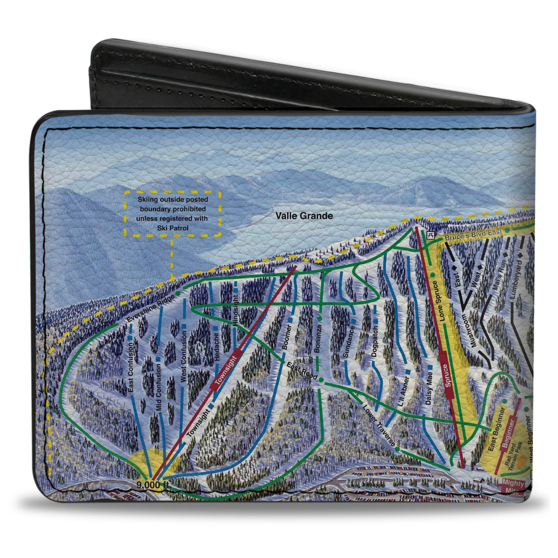 Bi-Fold Wallet - Colorado Aspen Ski Trail Map Bi-Fold Wallets Buckle-Down