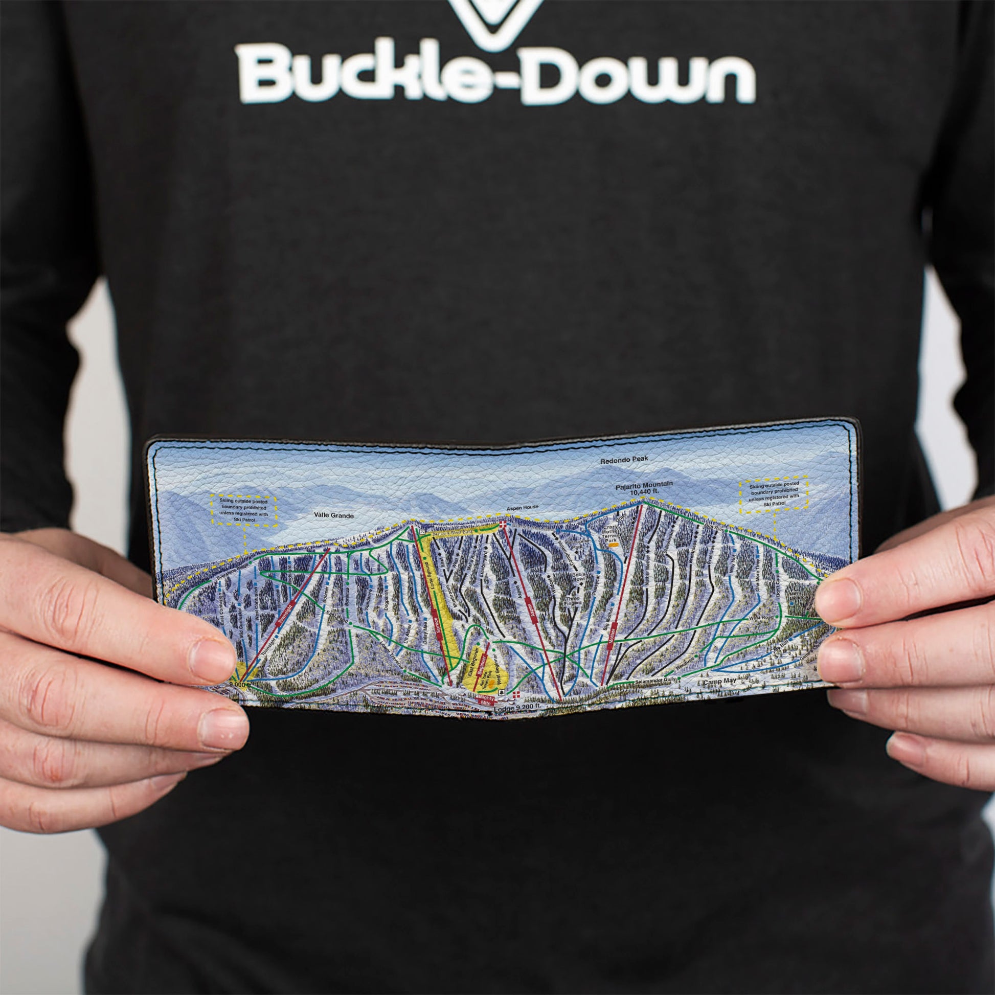 Bi-Fold Wallet - Colorado Aspen Ski Trail Map Bi-Fold Wallets Buckle-Down