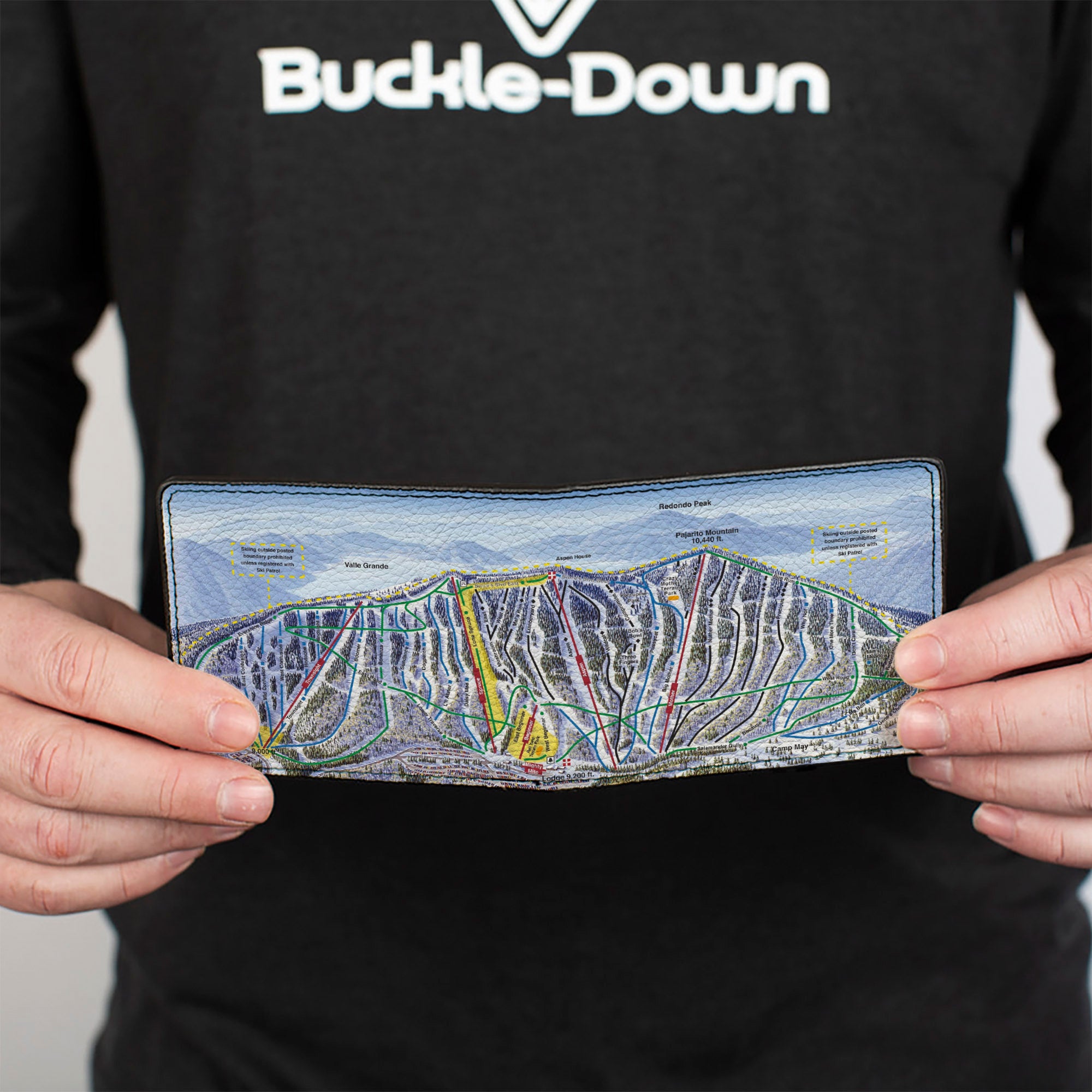 Bi-Fold Wallet - Colorado Aspen Ski Trail Map Bi-Fold Wallets Buckle-Down