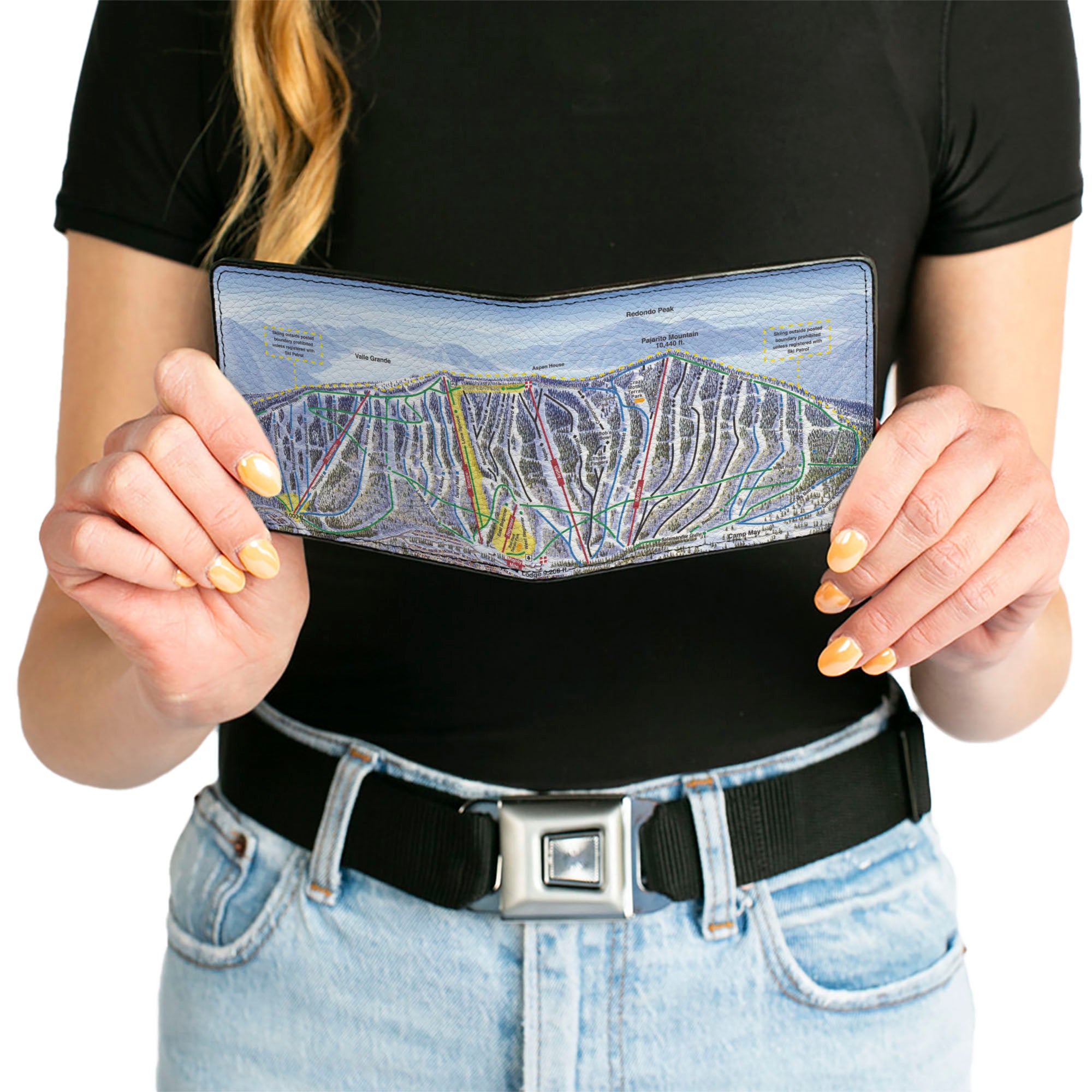 Bi-Fold Wallet - Colorado Aspen Ski Trail Map Bi-Fold Wallets Buckle-Down