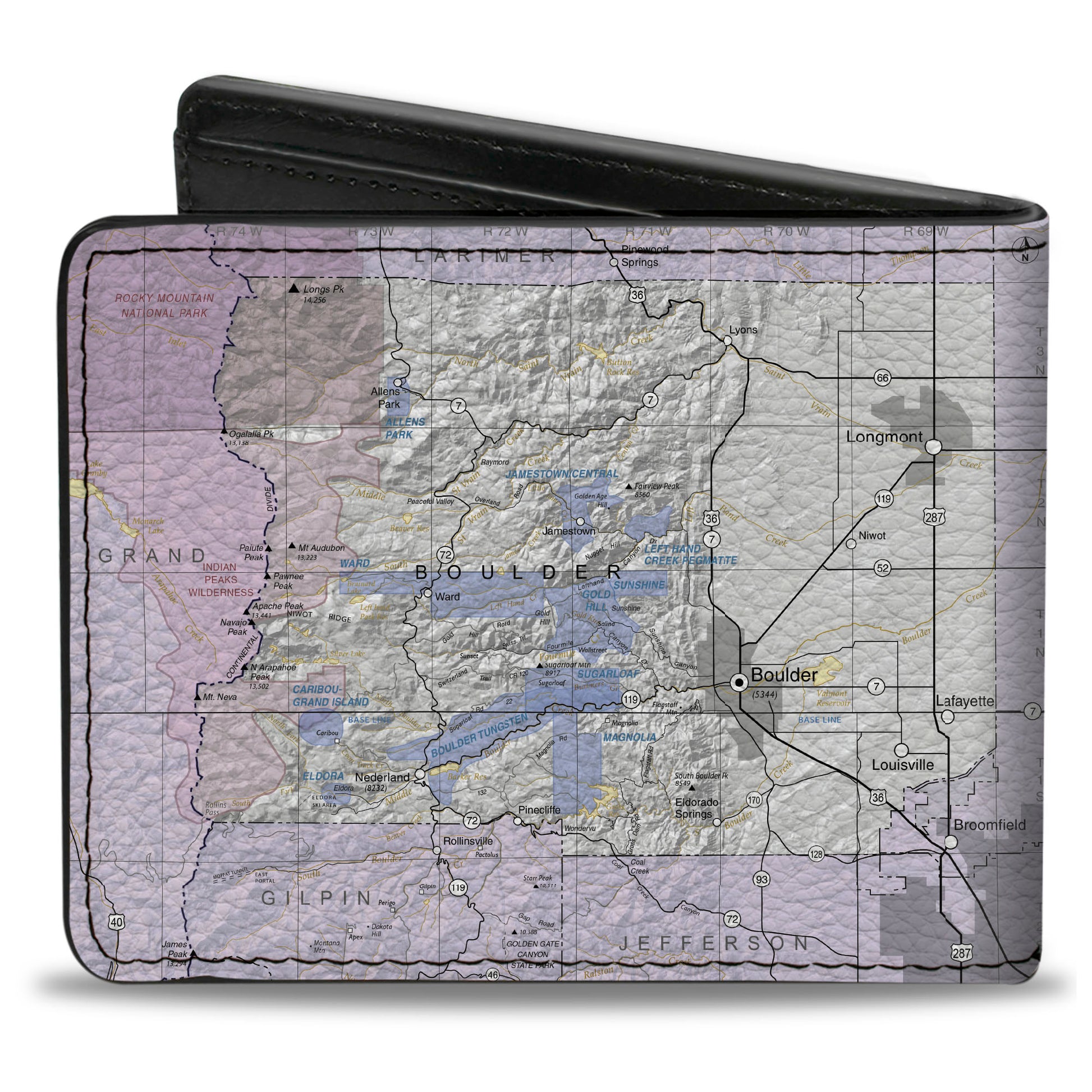 Bi-Fold Wallet - Colorado Boulder City Map Bi-Fold Wallets Buckle-Down