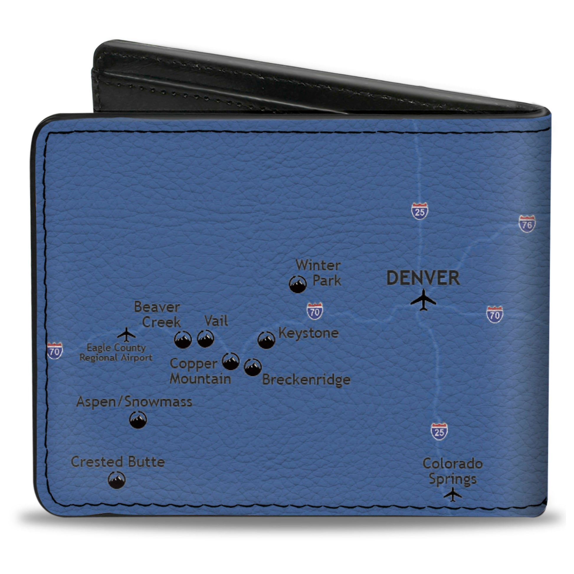 Bi-Fold Wallet - Colorado Mountains Map Blues Bi-Fold Wallets Buckle-Down