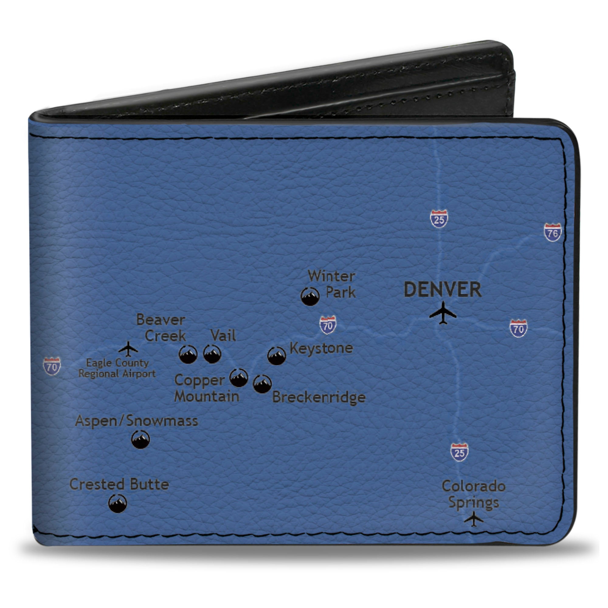 Bi-Fold Wallet - Colorado Mountains Map Blues Bi-Fold Wallets Buckle-Down