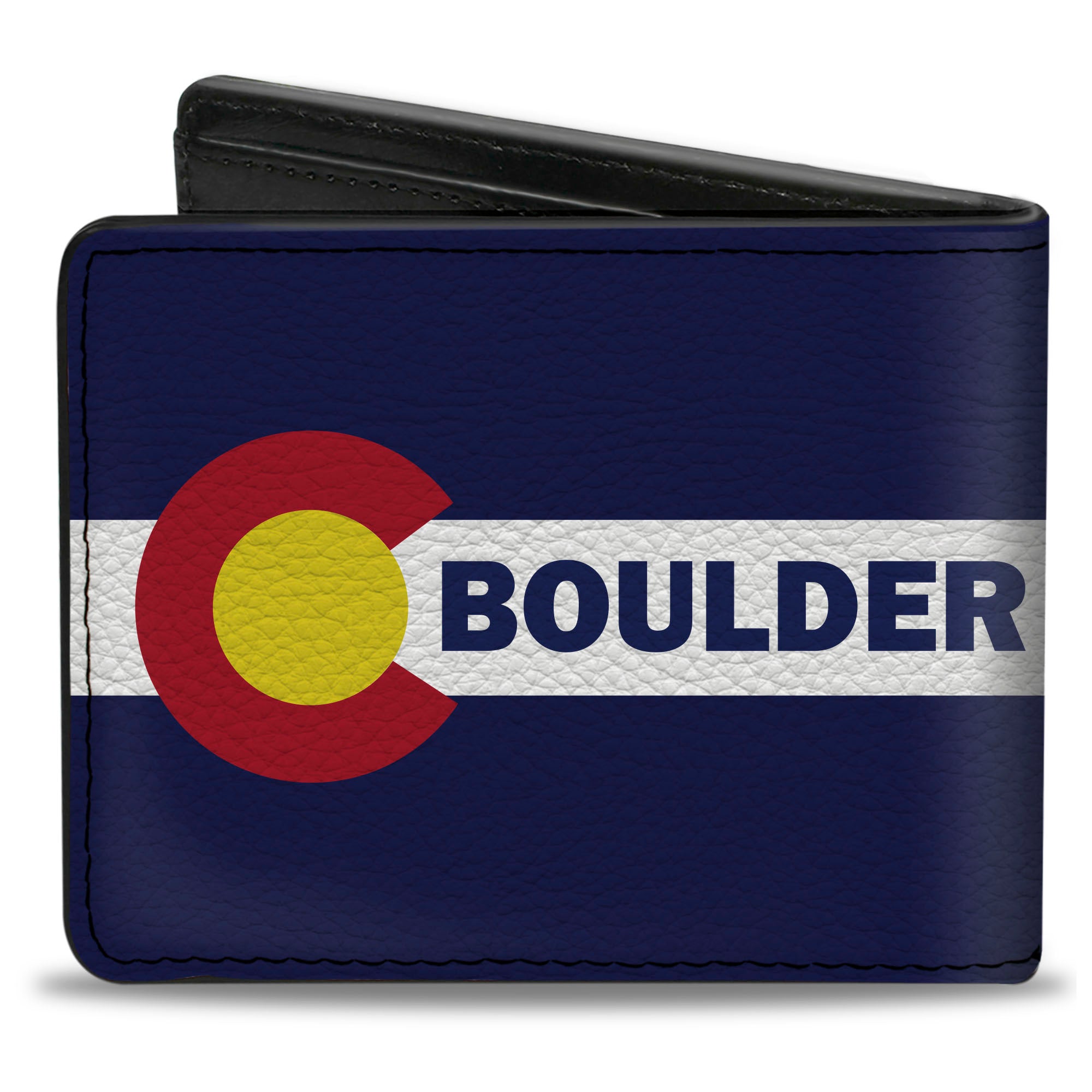 Bi-Fold Wallet - Colorado BOULDER Flag Blue White Red Yellow Bi-Fold Wallets Buckle-Down
