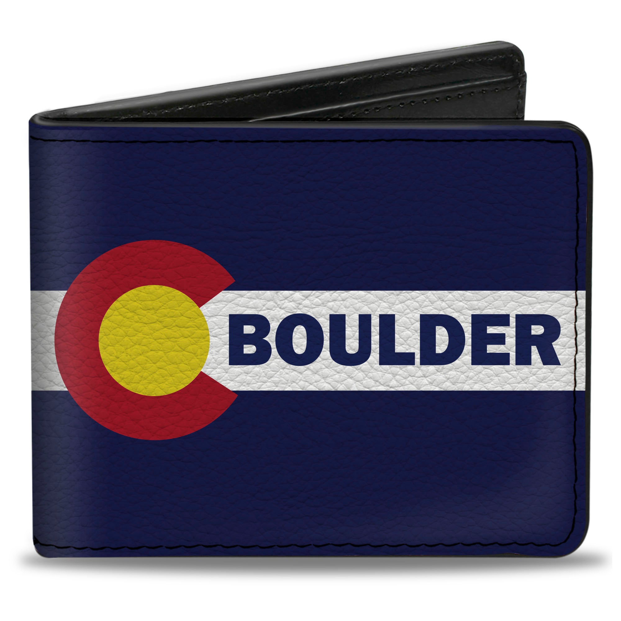 Bi-Fold Wallet - Colorado BOULDER Flag Blue White Red Yellow Bi-Fold Wallets Buckle-Down