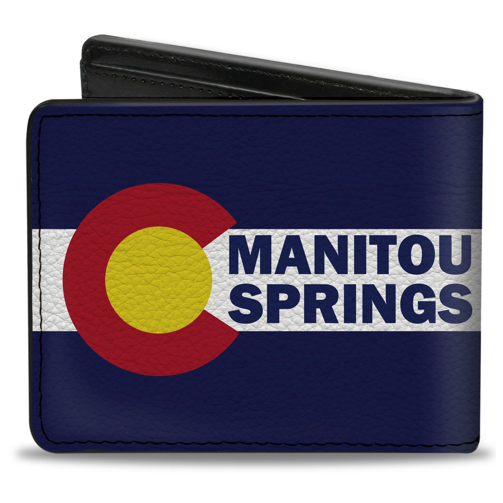 Bi-Fold Wallet - Colorado MANITOU SPRINGS Flag Blue White Red Yellow Bi-Fold Wallets Buckle-Down