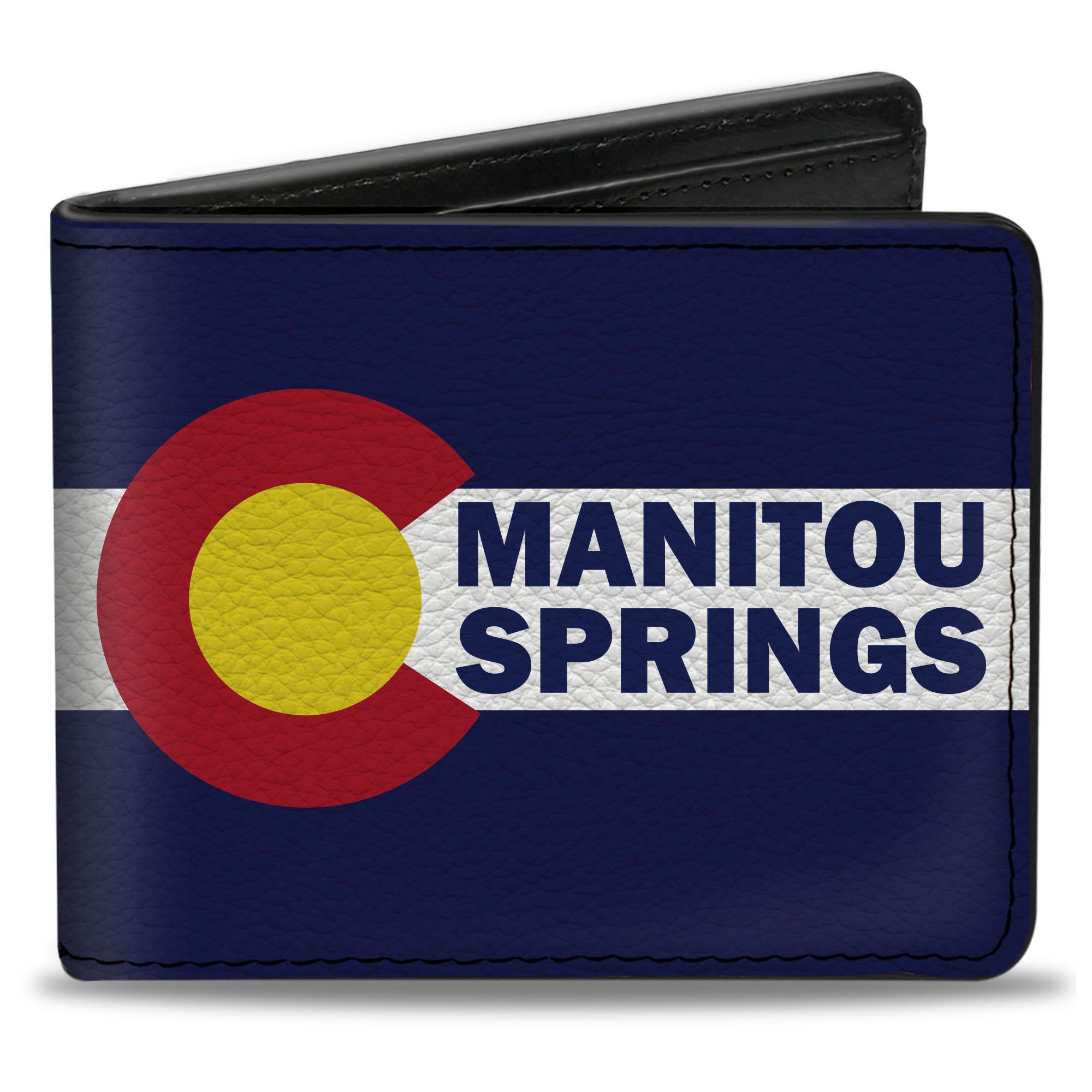 Bi-Fold Wallet - Colorado MANITOU SPRINGS Flag Blue White Red Yellow Bi-Fold Wallets Buckle-Down