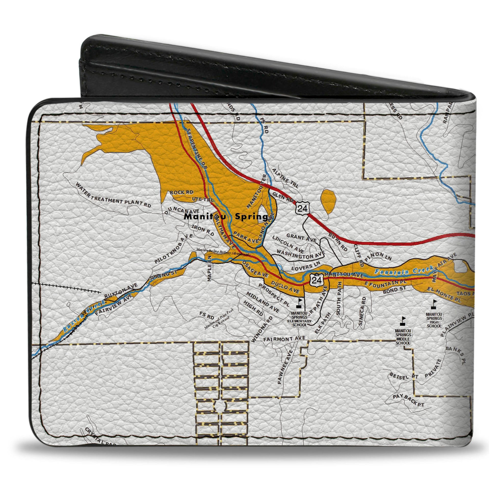 Bi-Fold Wallet - Colorado Manitou Springs City Map Bi-Fold Wallets Buckle-Down