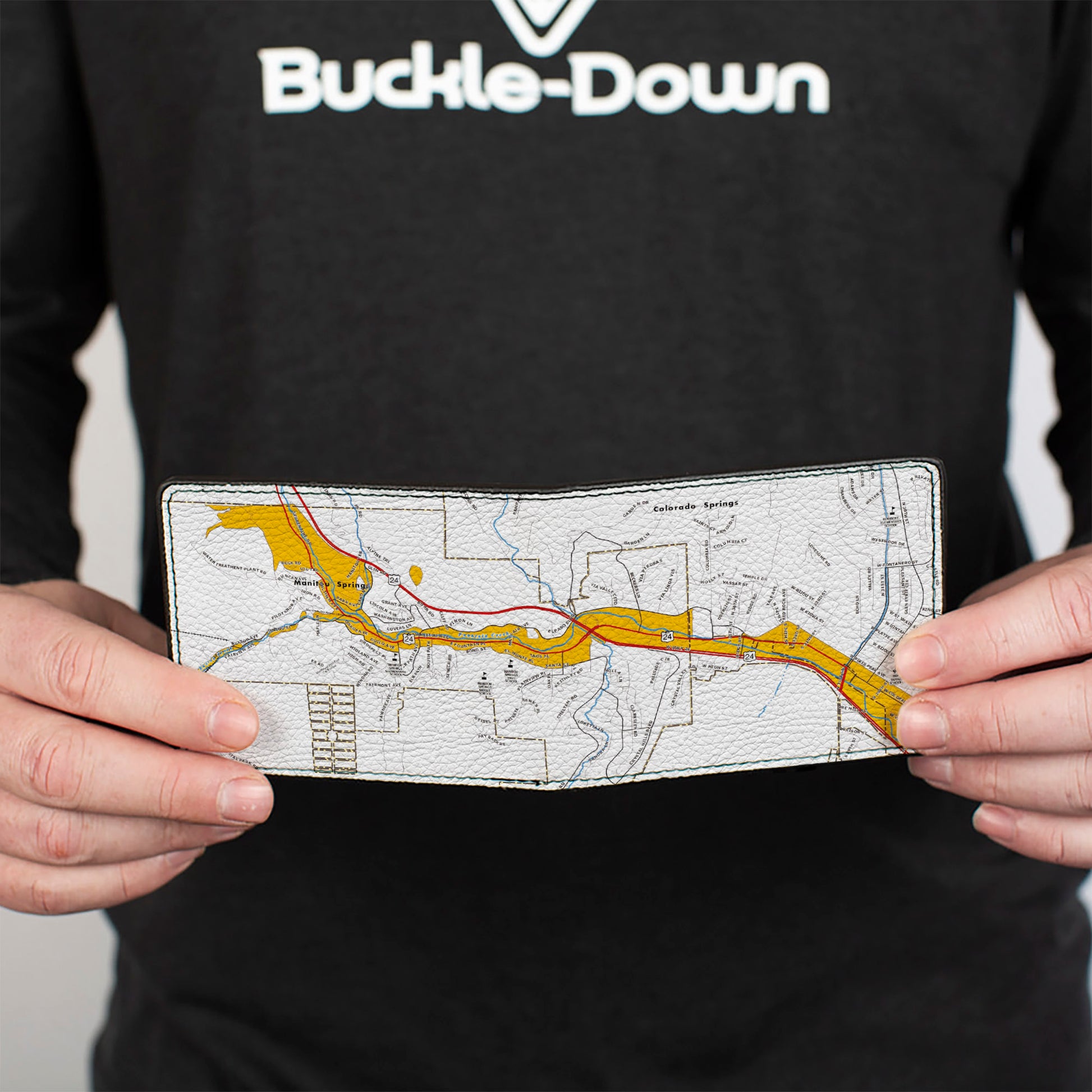 Bi-Fold Wallet - Colorado Manitou Springs City Map Bi-Fold Wallets Buckle-Down
