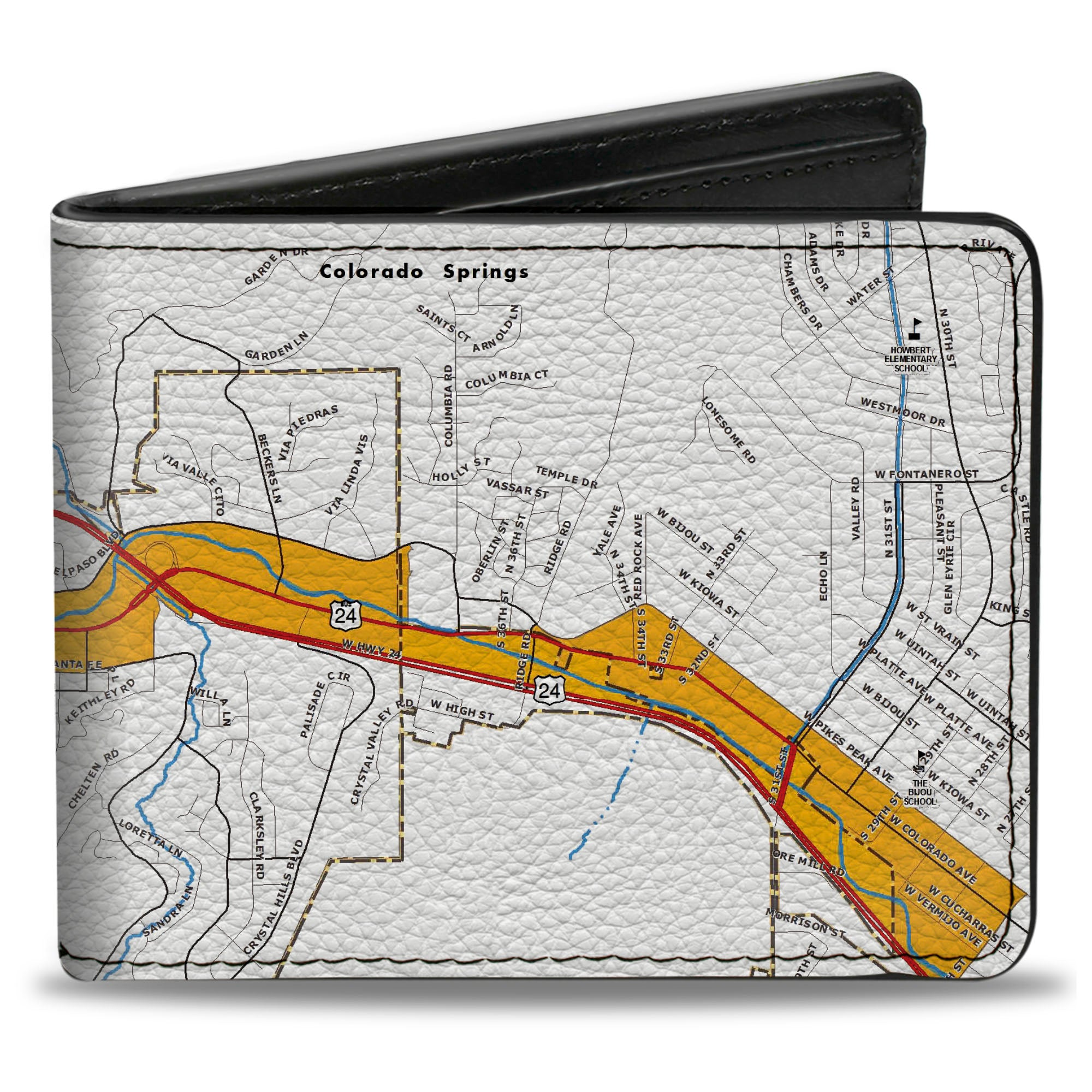 Bi-Fold Wallet - Colorado Manitou Springs City Map Bi-Fold Wallets Buckle-Down