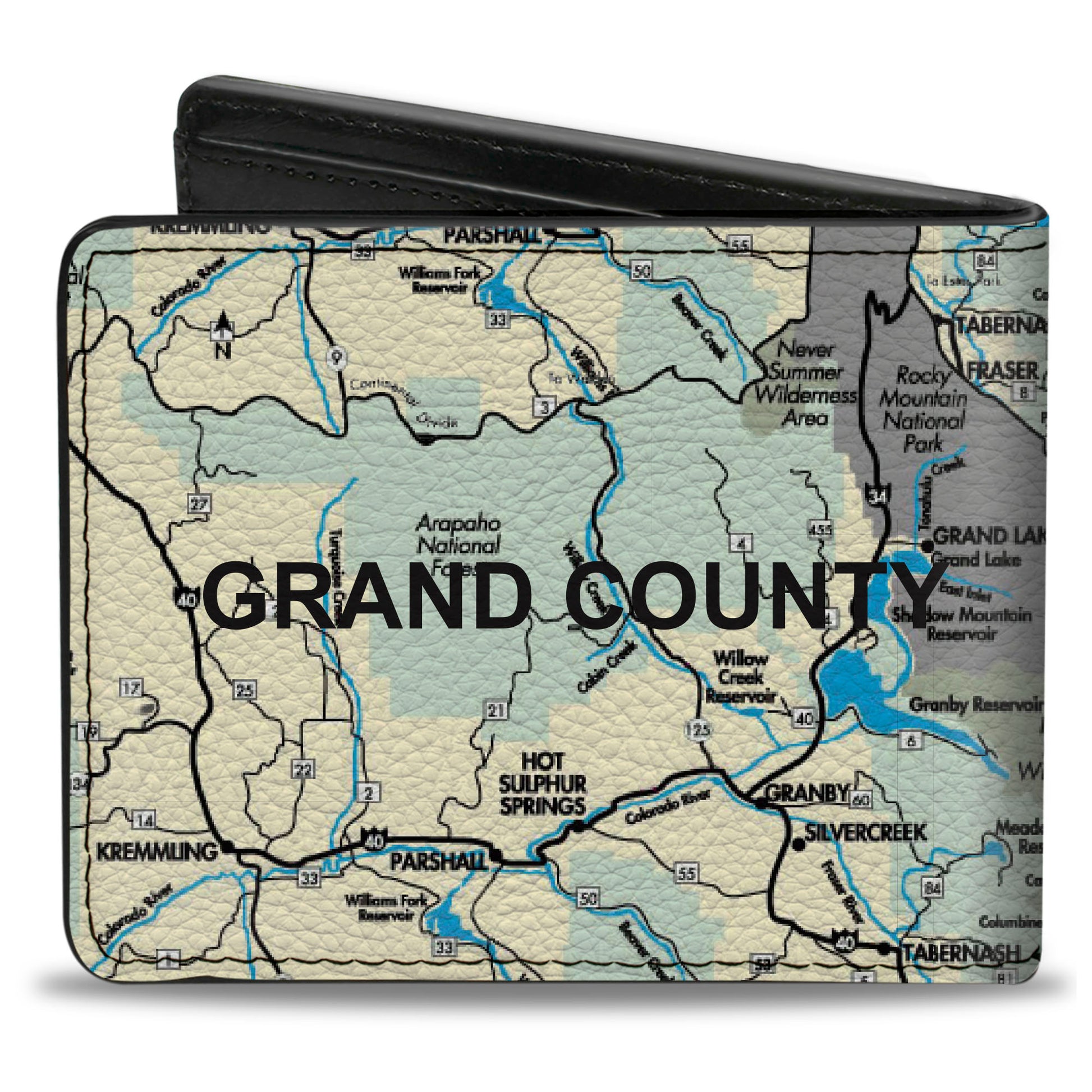 Bi-Fold Wallet - Colorado Grand County Citites Map Bi-Fold Wallets Buckle-Down