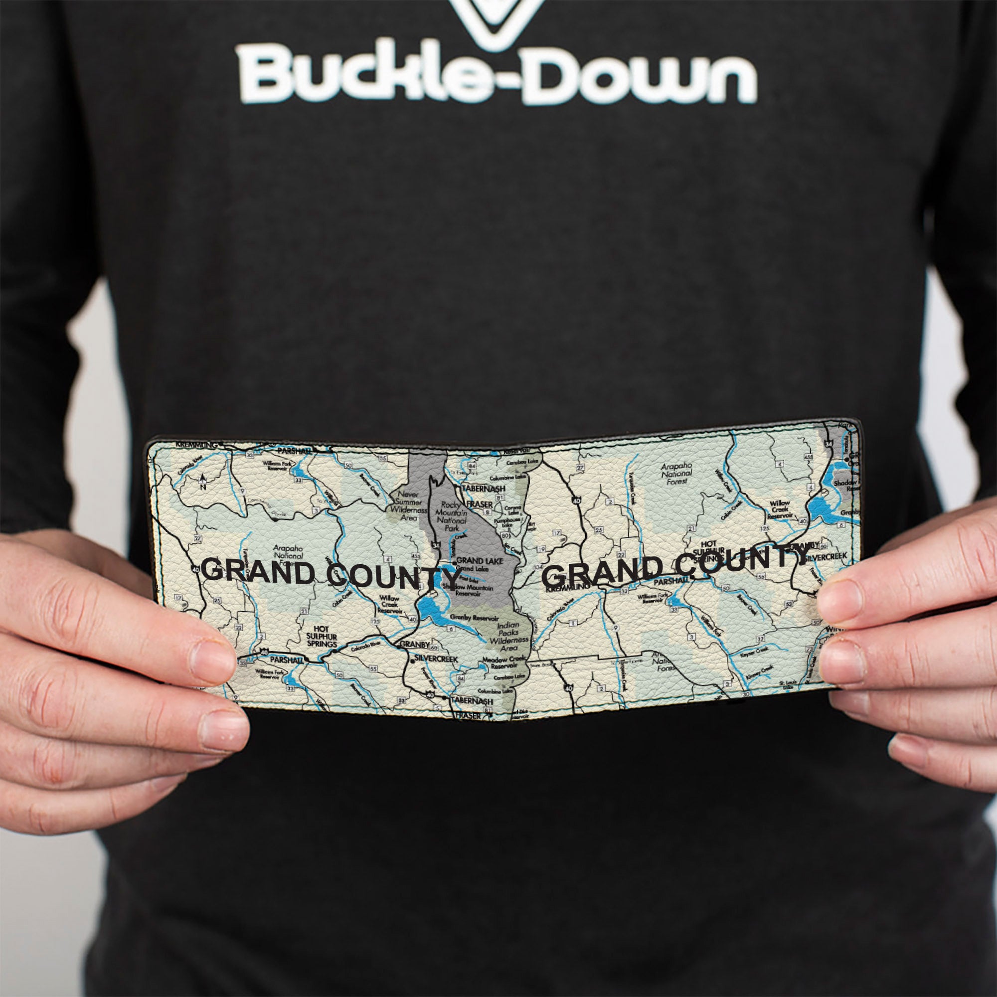Bi-Fold Wallet - Colorado Grand County Citites Map Bi-Fold Wallets Buckle-Down