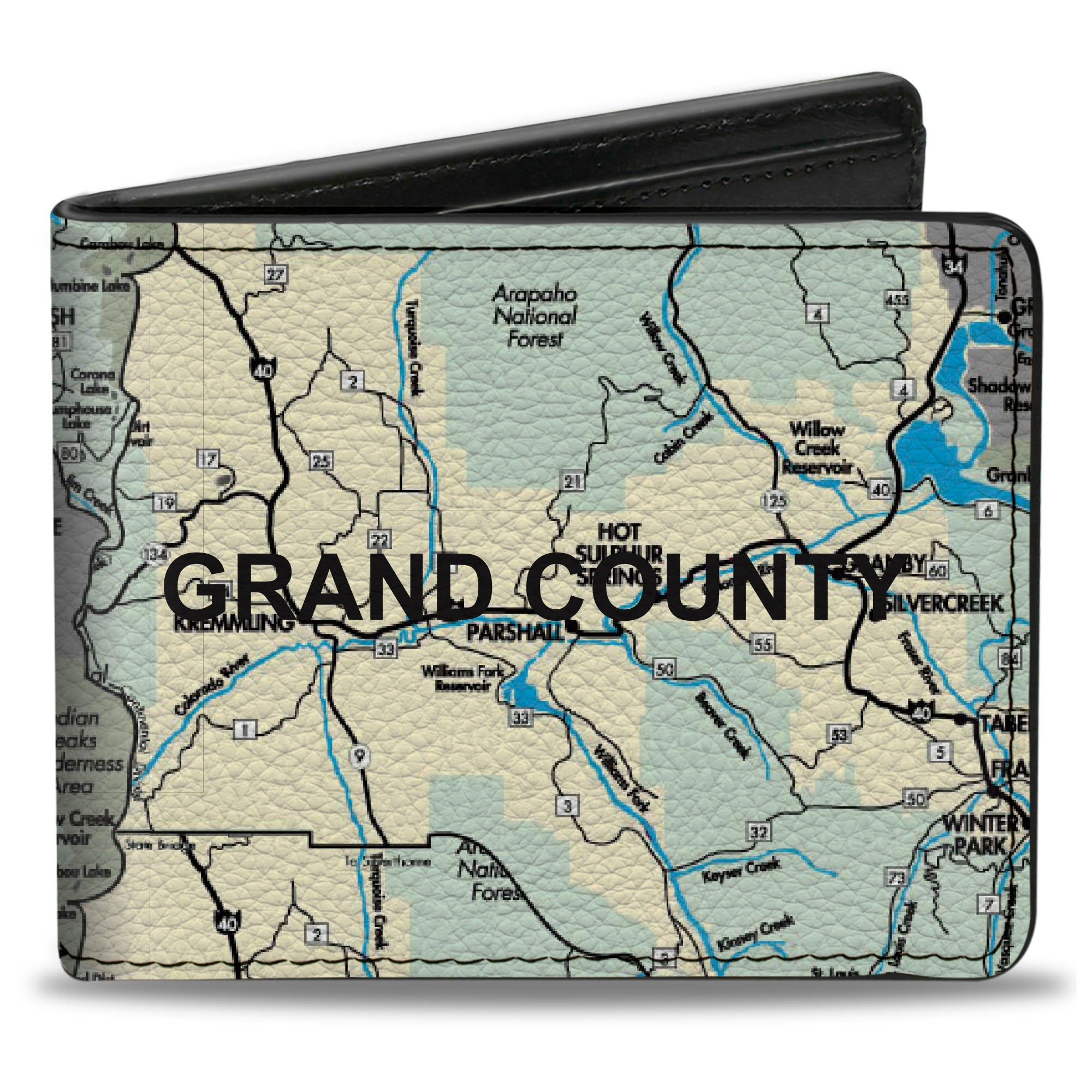 Bi-Fold Wallet - Colorado Grand County Citites Map Bi-Fold Wallets Buckle-Down