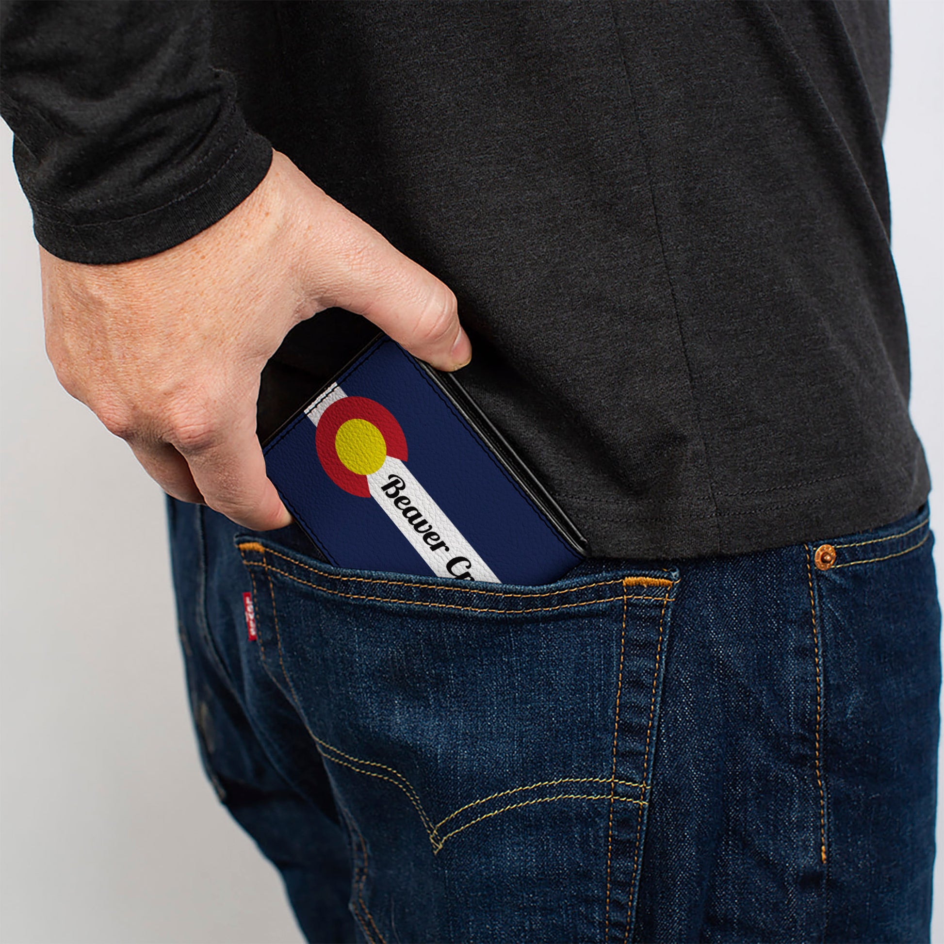 Bi-Fold Wallet - Colorado BEAVER CREEK Flag Blue White Red Yellow Bi-Fold Wallets Buckle-Down