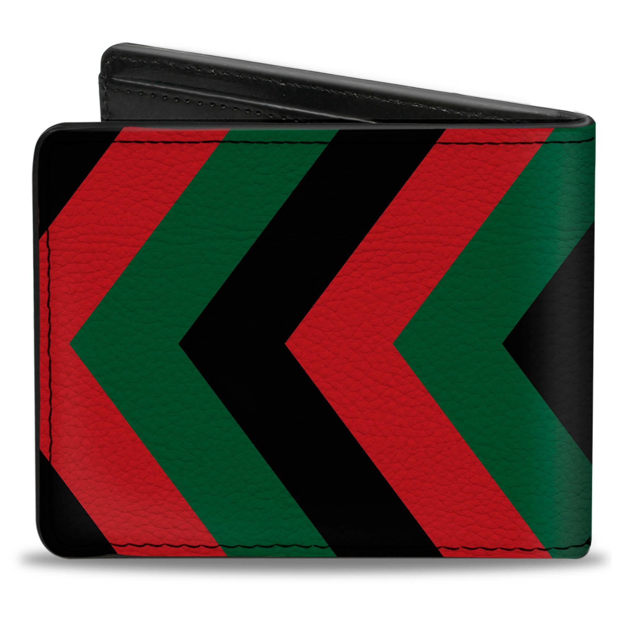 Bi-Fold Wallet - Chevron Green Black Red Bi-Fold Wallets Buckle-Down