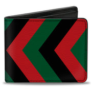 Bi-Fold Wallet - Chevron Green Black Red Bi-Fold Wallets Buckle-Down