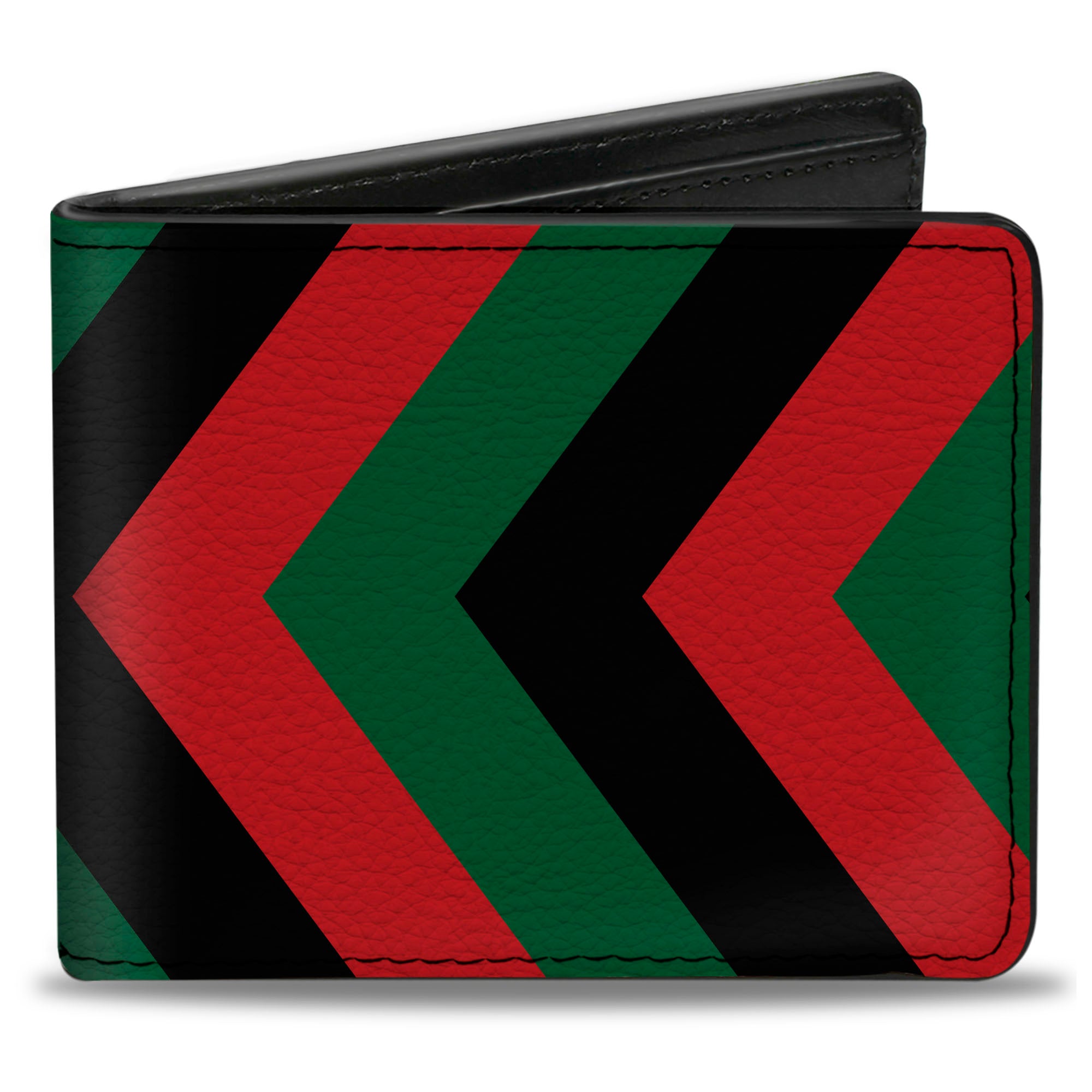 Bi-Fold Wallet - Chevron Green Black Red Bi-Fold Wallets Buckle-Down