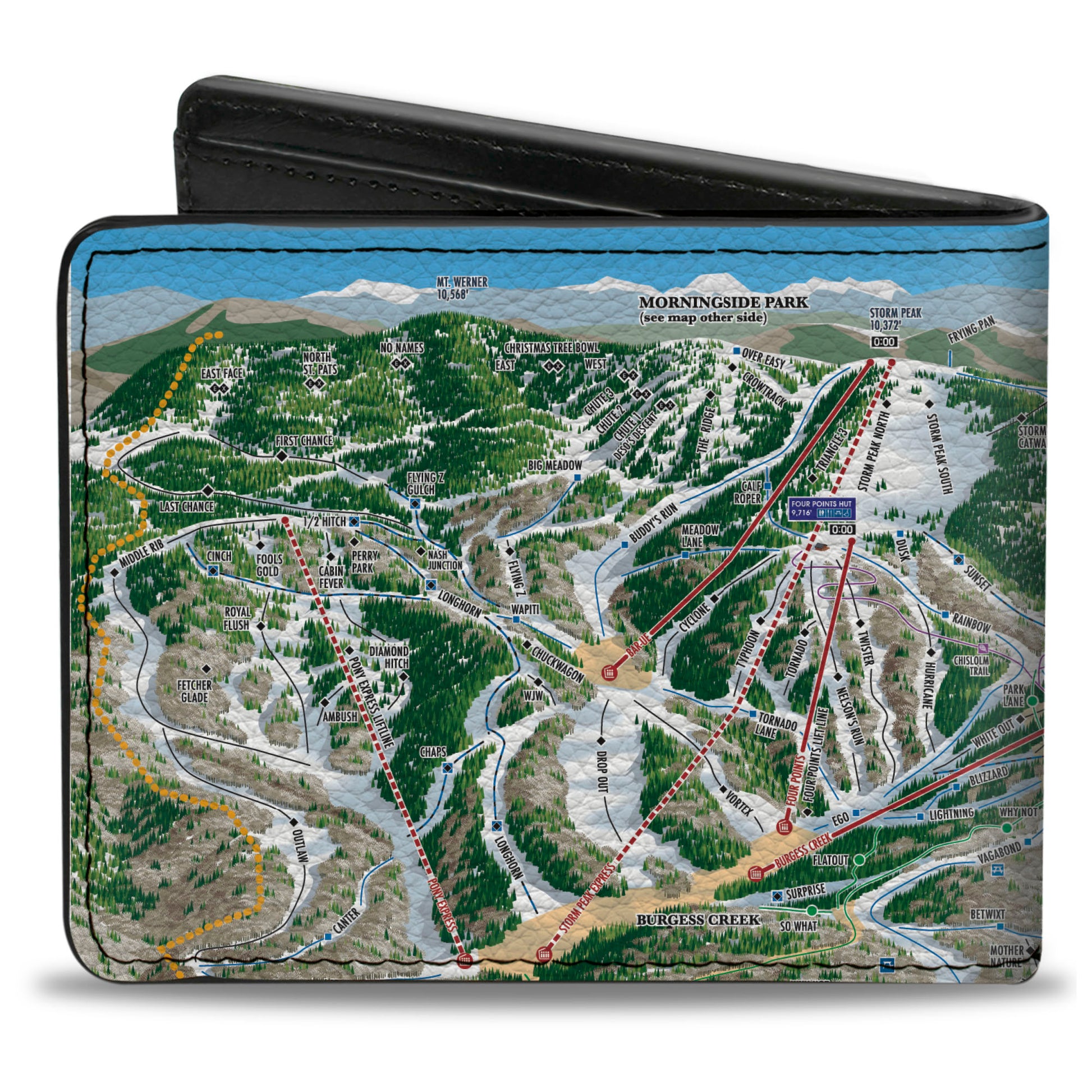 Bi-Fold Wallet - Colorado Steamboat Ski Trail Map Bi-Fold Wallets Buckle-Down