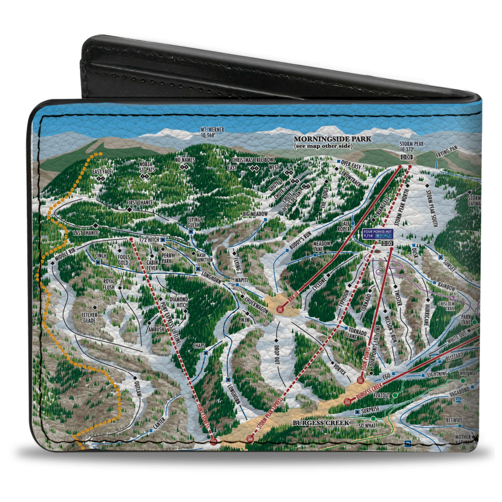 Bi-Fold Wallet - Colorado Steamboat Ski Trail Map Bi-Fold Wallets Buckle-Down
