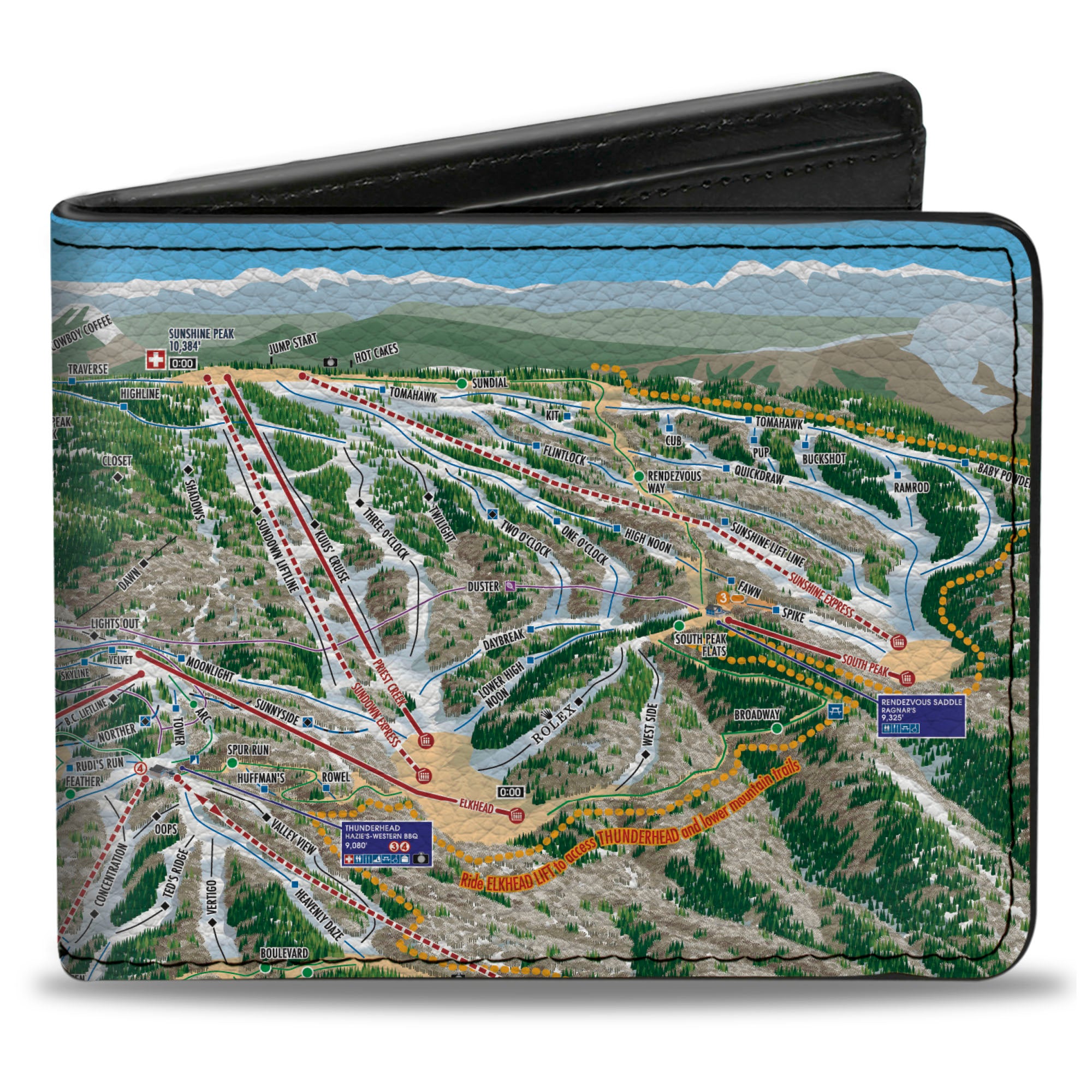 Bi-Fold Wallet - Colorado Steamboat Ski Trail Map Bi-Fold Wallets Buckle-Down
