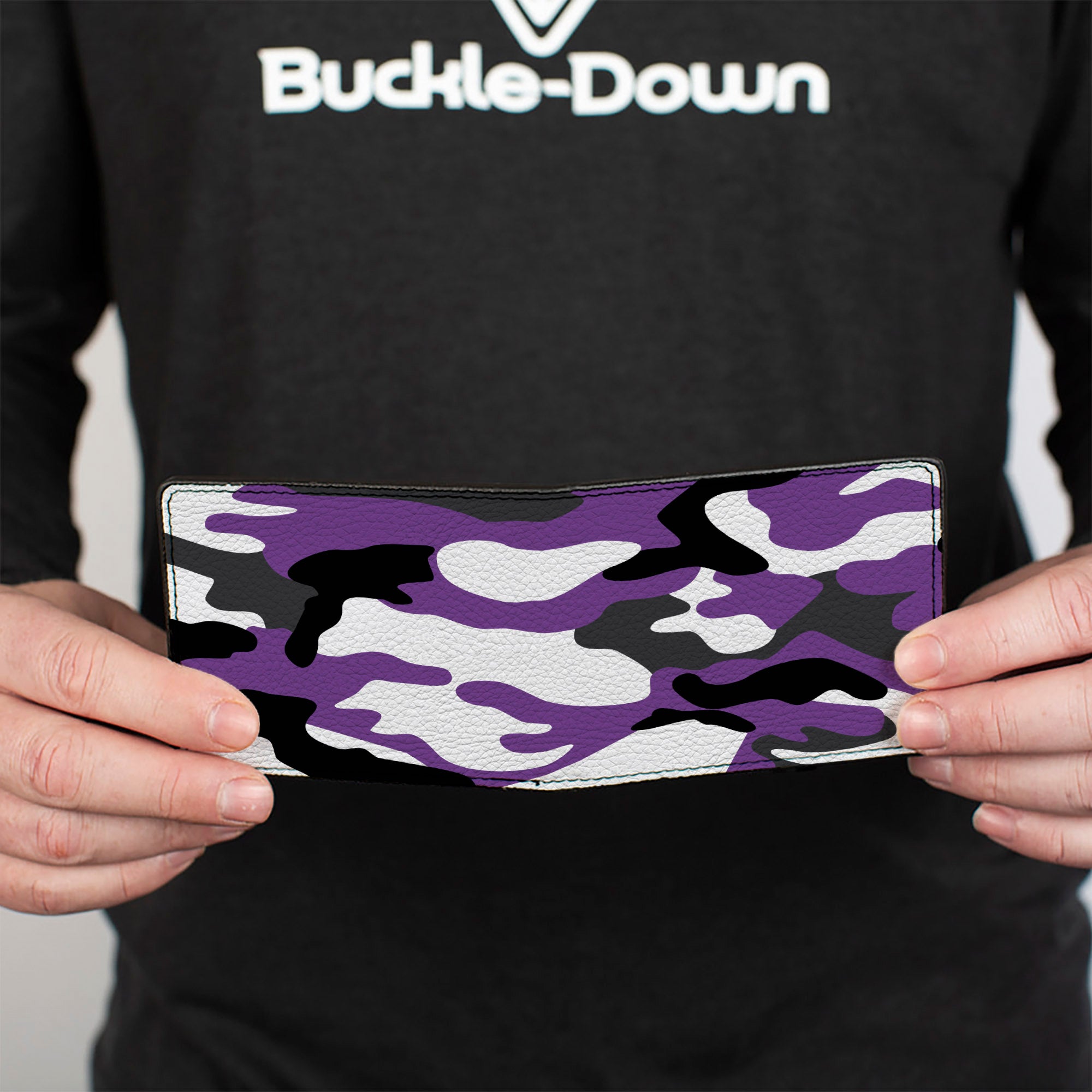 Bi-Fold Wallet - Camo Purple Black Gray White Bi-Fold Wallets Buckle-Down