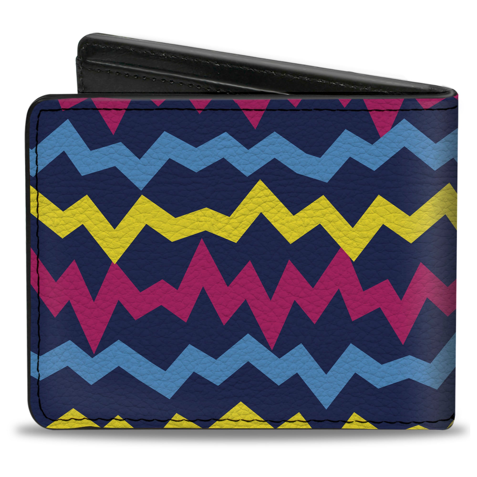 Bi-Fold Wallet - Scribble Zig Zag Stripe Navy/Multi Color Bi-Fold Wallets Buckle-Down