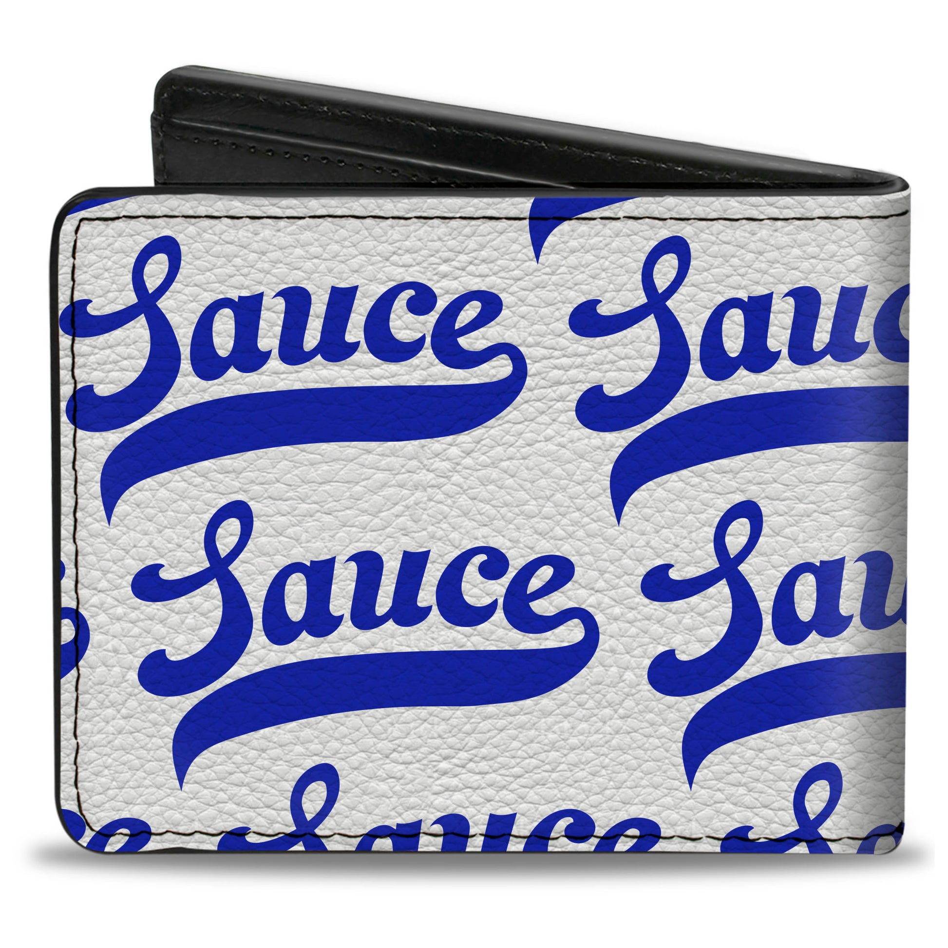 Bi-Fold Wallet - SAUCE Baseball Script White/Blue Bi-Fold Wallets Buckle-Down