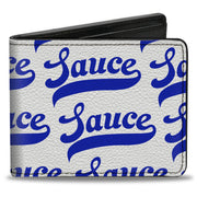 Bi-Fold Wallet - SAUCE Baseball Script White/Blue Bi-Fold Wallets Buckle-Down