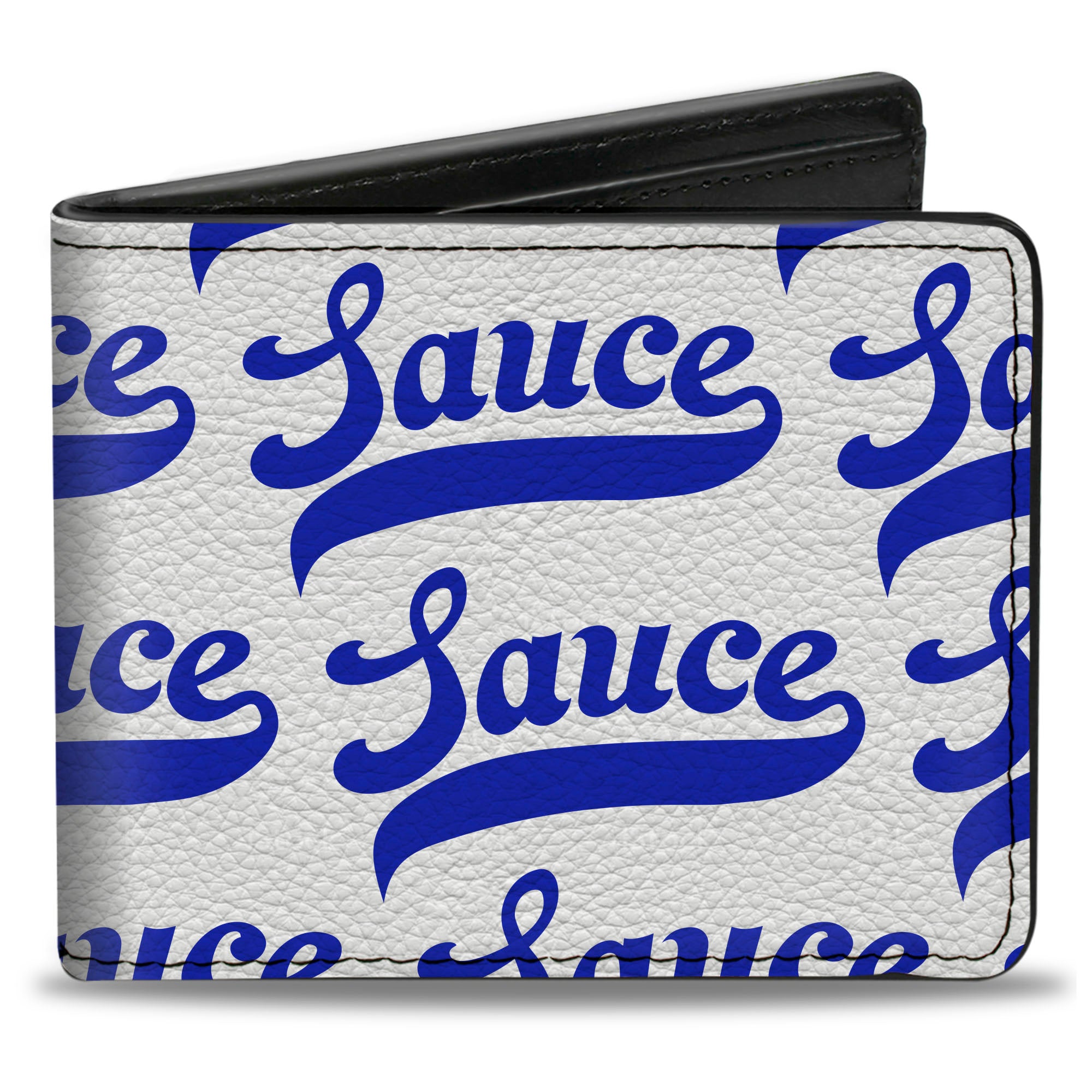 Bi-Fold Wallet - SAUCE Baseball Script White/Blue Bi-Fold Wallets Buckle-Down