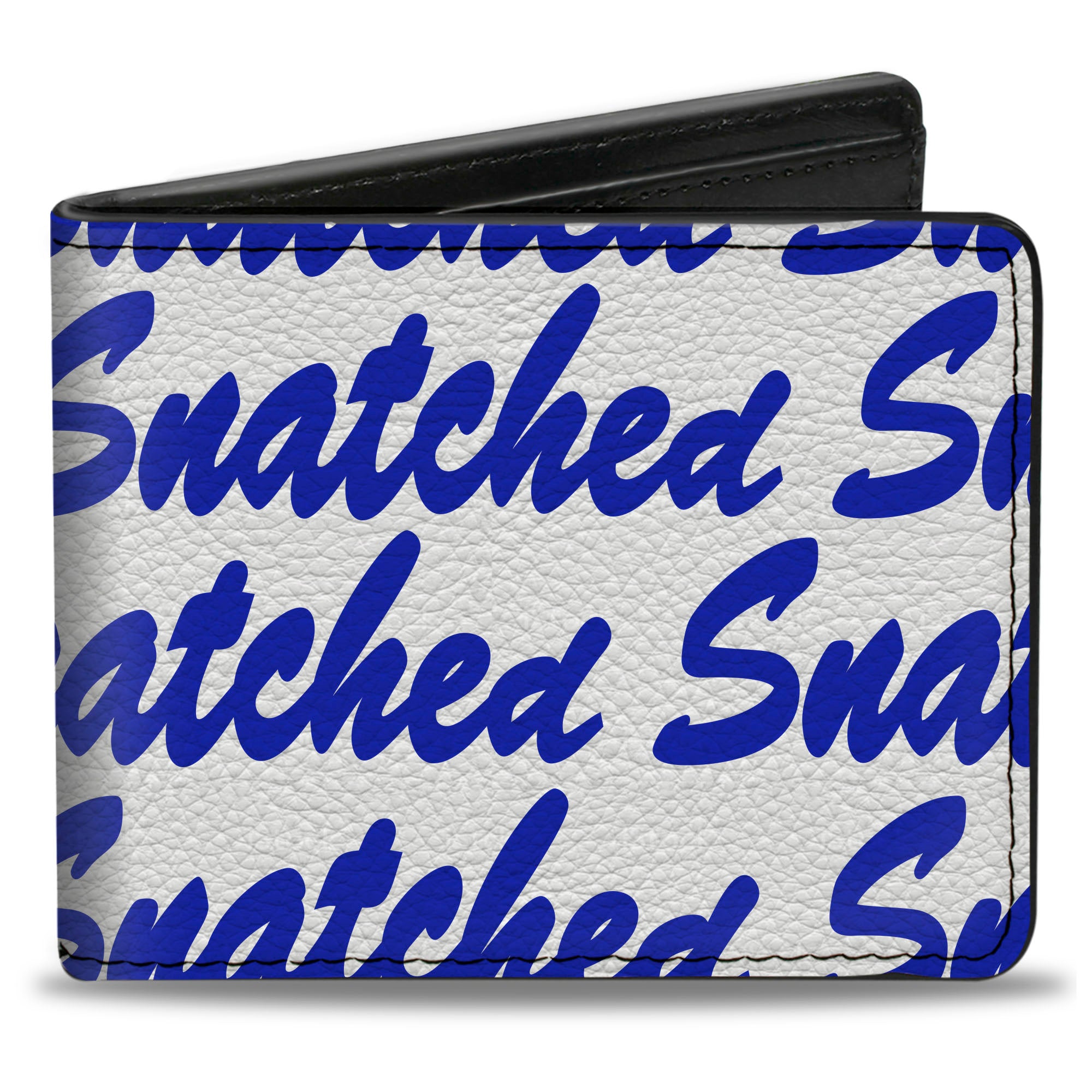 Bi-Fold Wallet - SNATCHED Script White/Blue Bi-Fold Wallets Buckle-Down