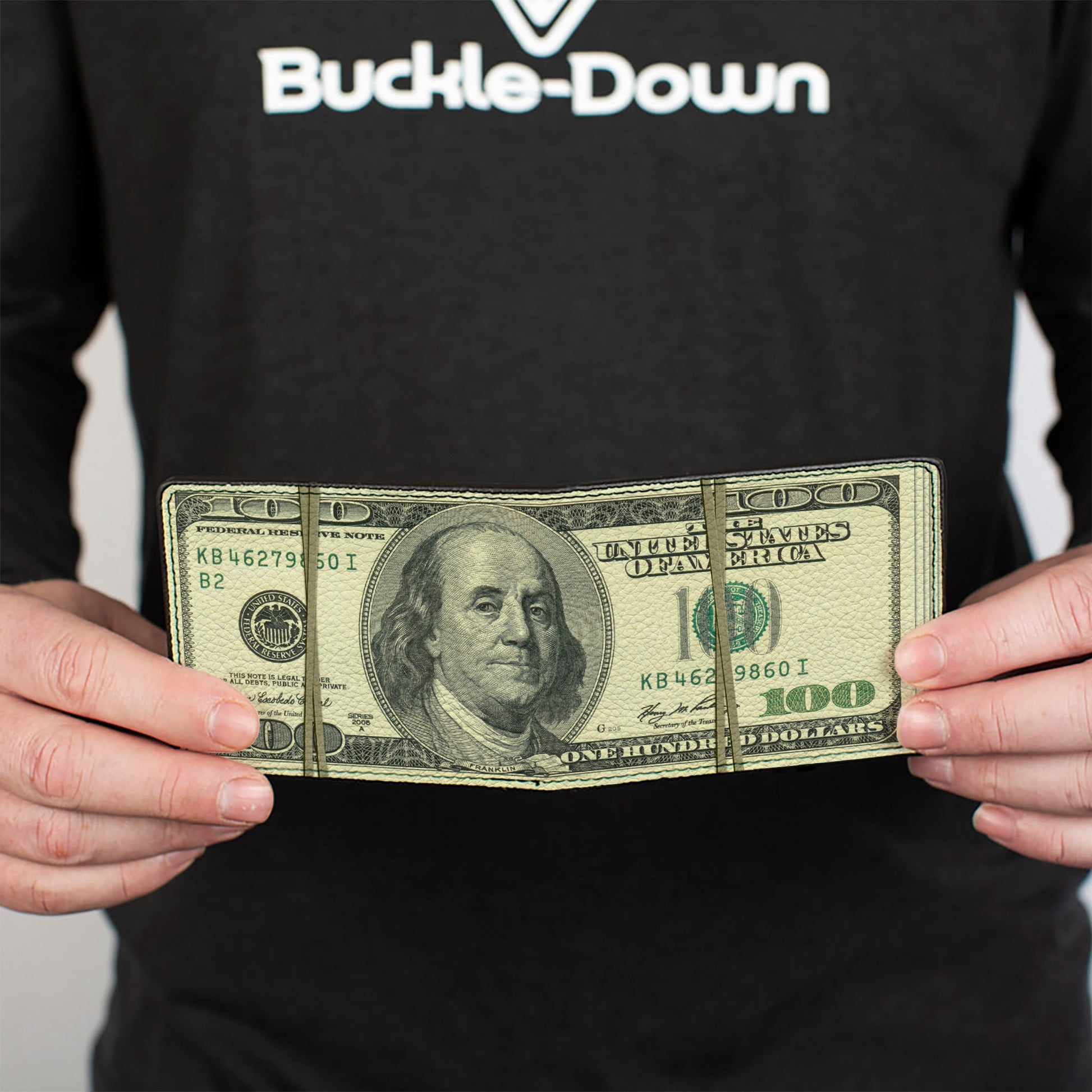 Bi-Fold Wallet - 100 Dollar Bill Series 2006 w Rubberband Bi-Fold Wallets Buckle-Down