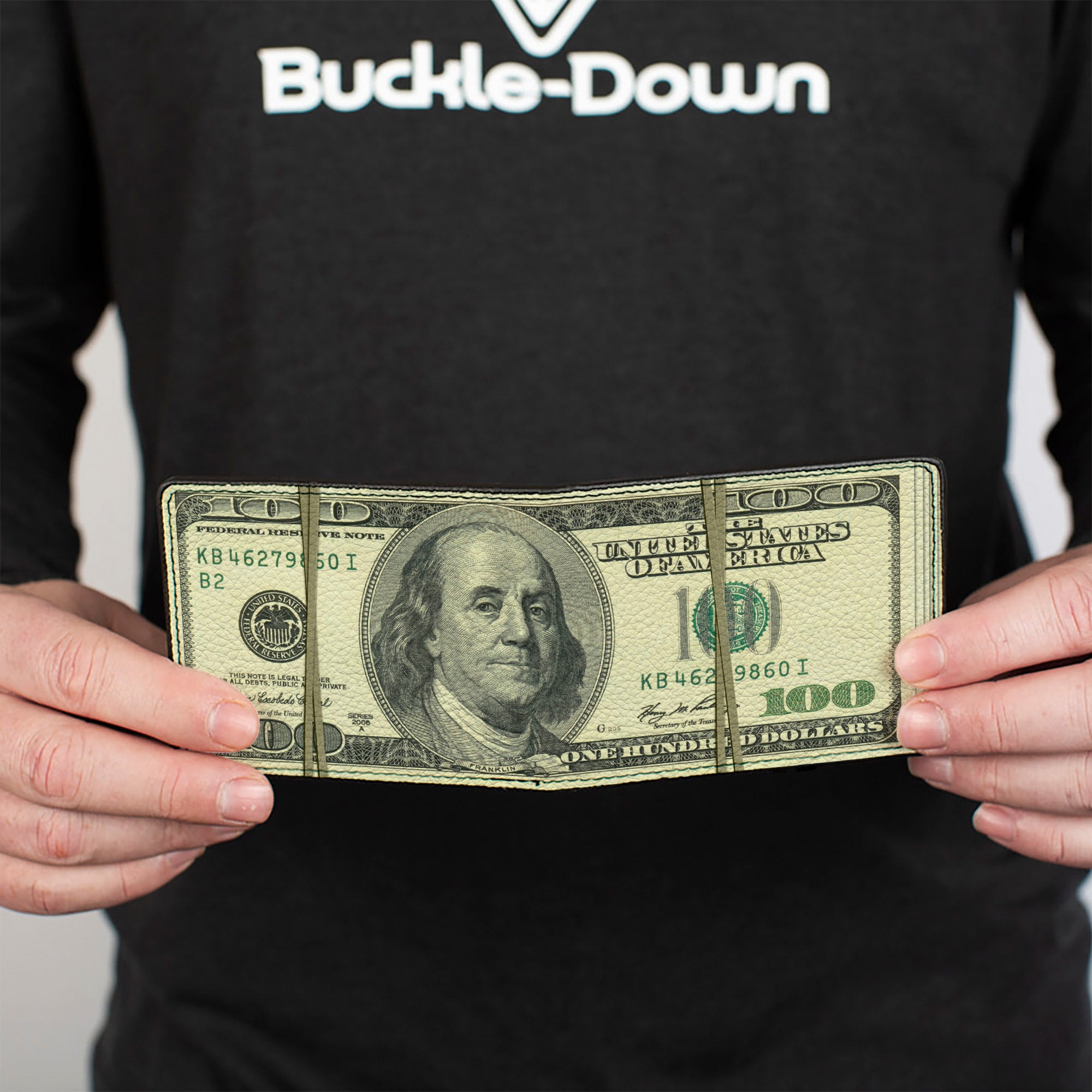 Bi-Fold Wallet - 100 Dollar Bill Series 2006 w Rubberband Bi-Fold Wallets Buckle-Down