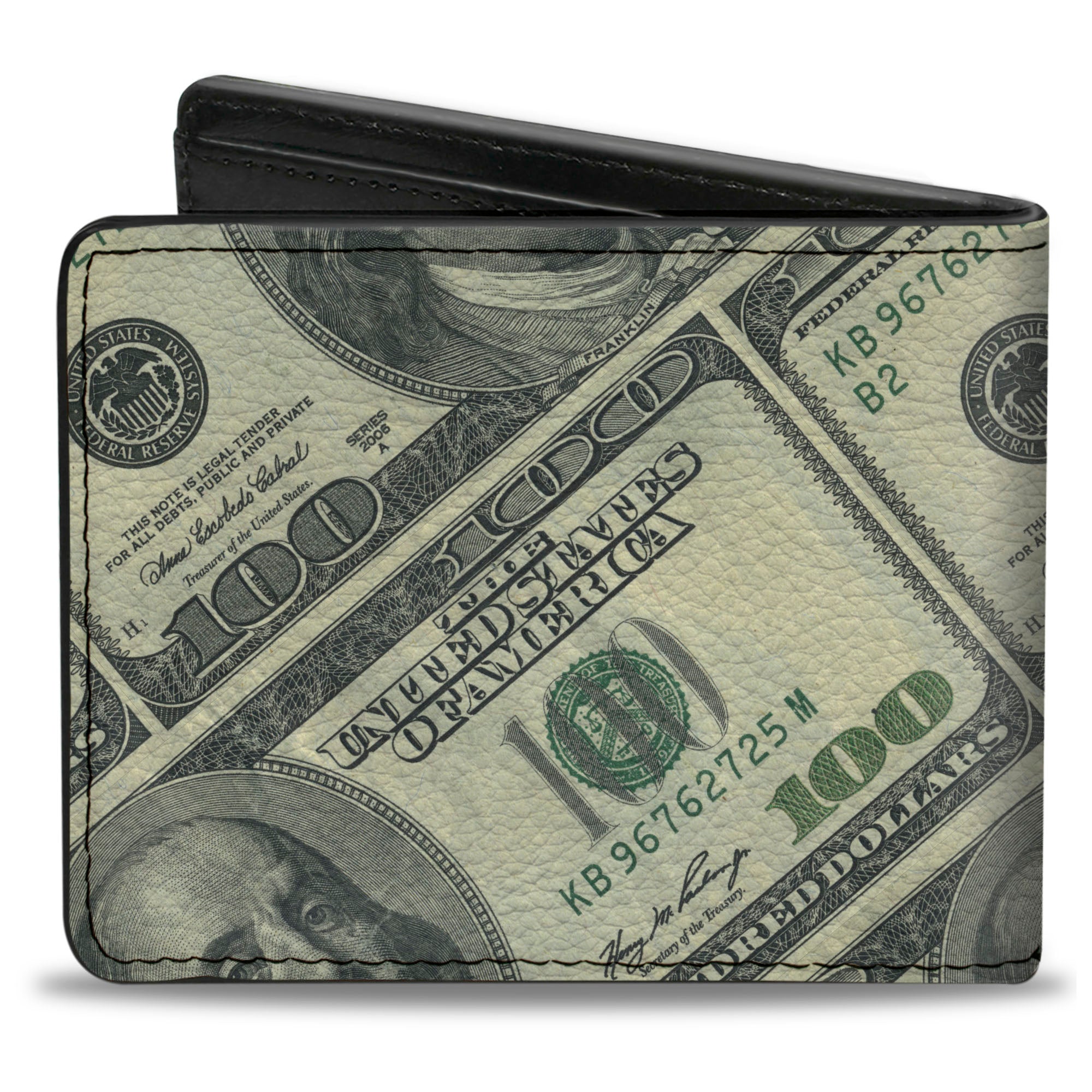 Bi-Fold Wallet - 100 Dollar Bills Series 2006 Diagonal Bi-Fold Wallets Buckle-Down