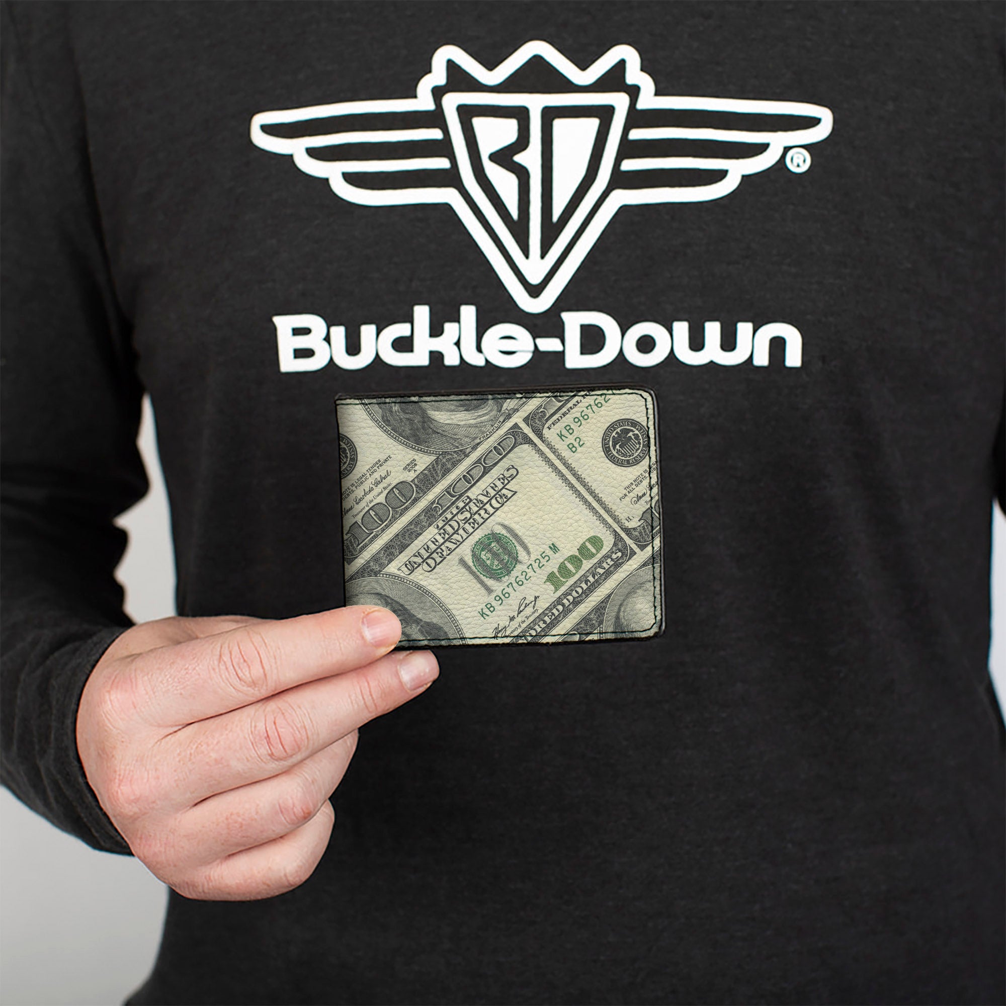 Bi-Fold Wallet - 100 Dollar Bills Series 2006 Diagonal Bi-Fold Wallets Buckle-Down