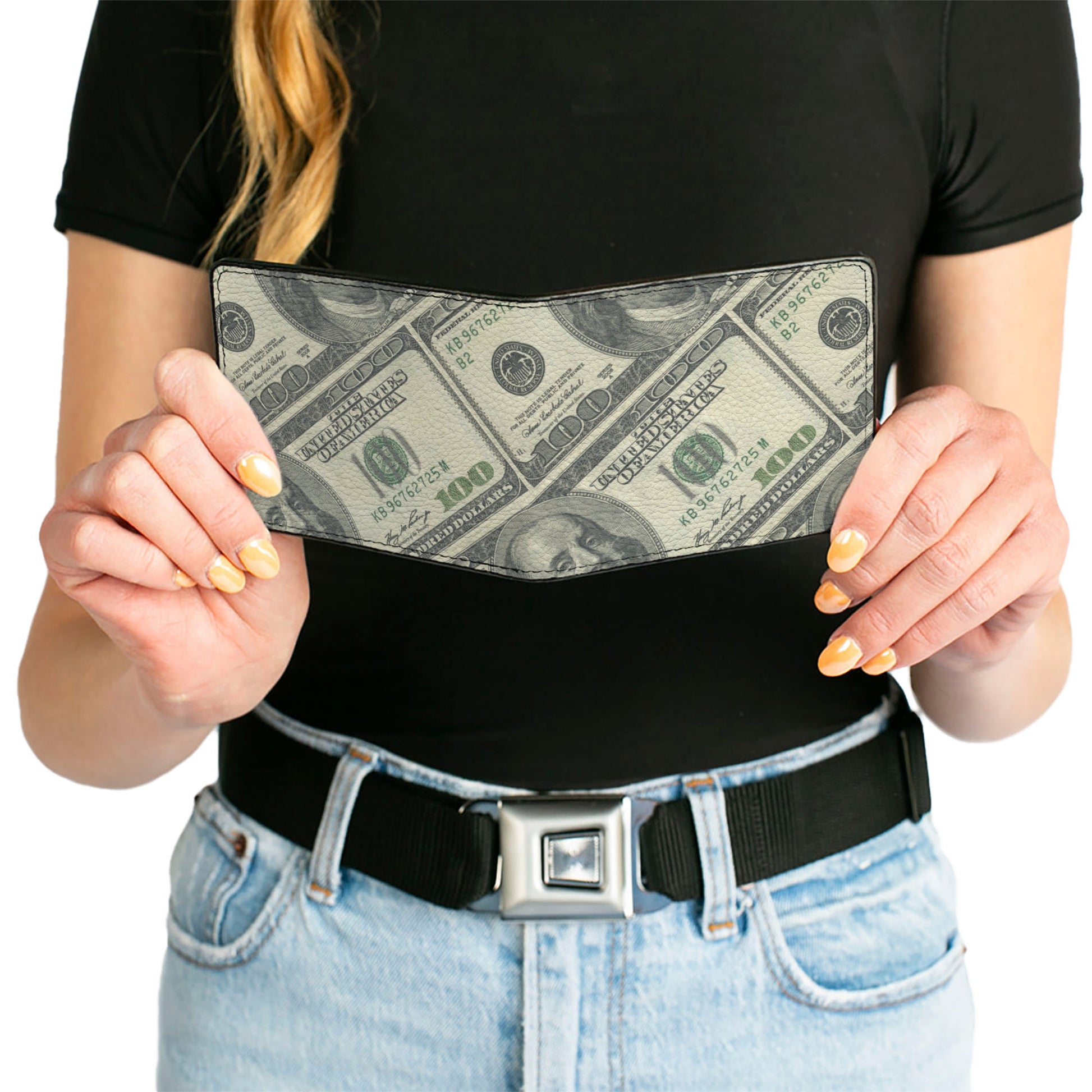 Bi-Fold Wallet - 100 Dollar Bills Series 2006 Diagonal Bi-Fold Wallets Buckle-Down