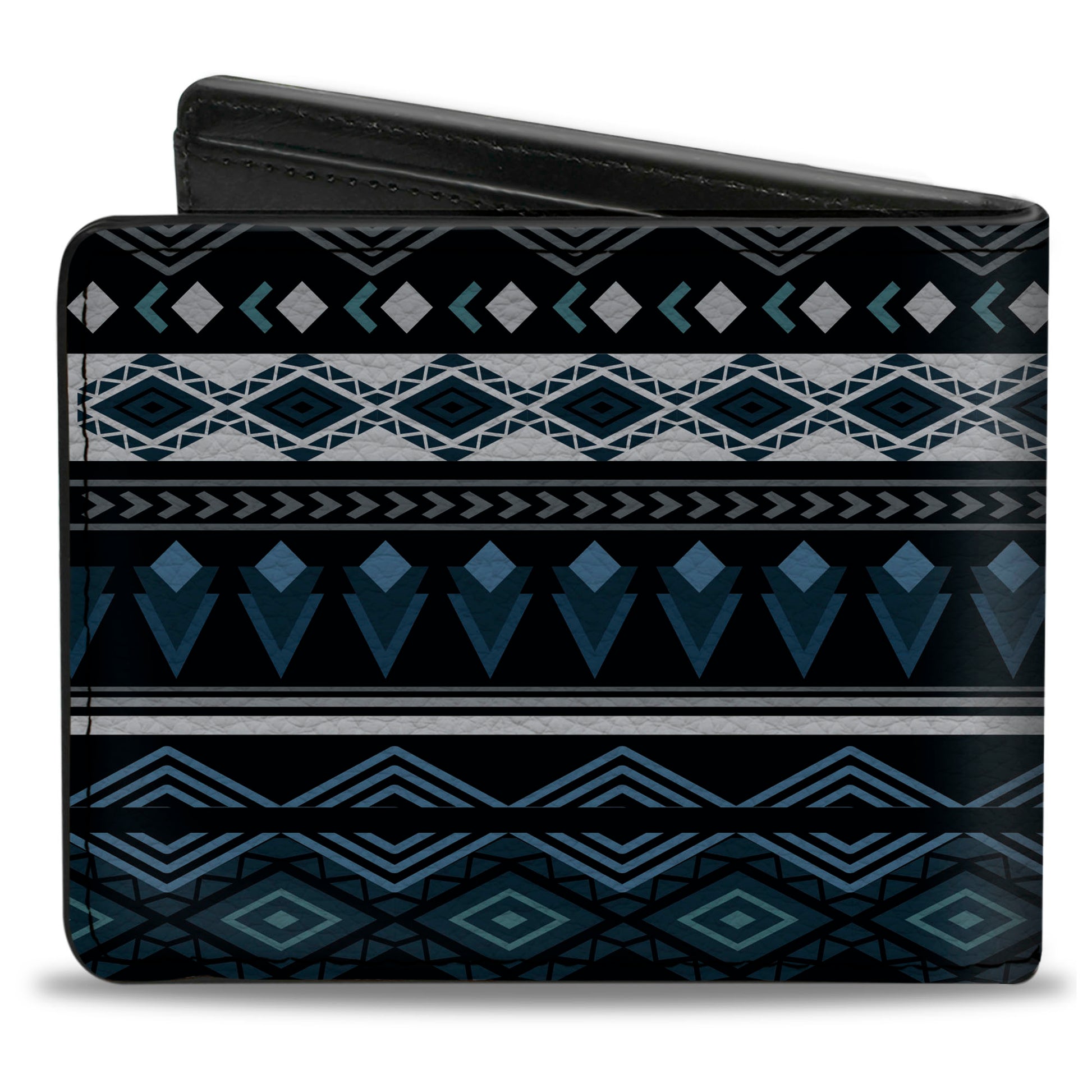 Bi-Fold Wallet - Aztec8 Blues White Gray Bi-Fold Wallets Buckle-Down