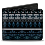 Bi-Fold Wallet - Aztec8 Blues White Gray Bi-Fold Wallets Buckle-Down
