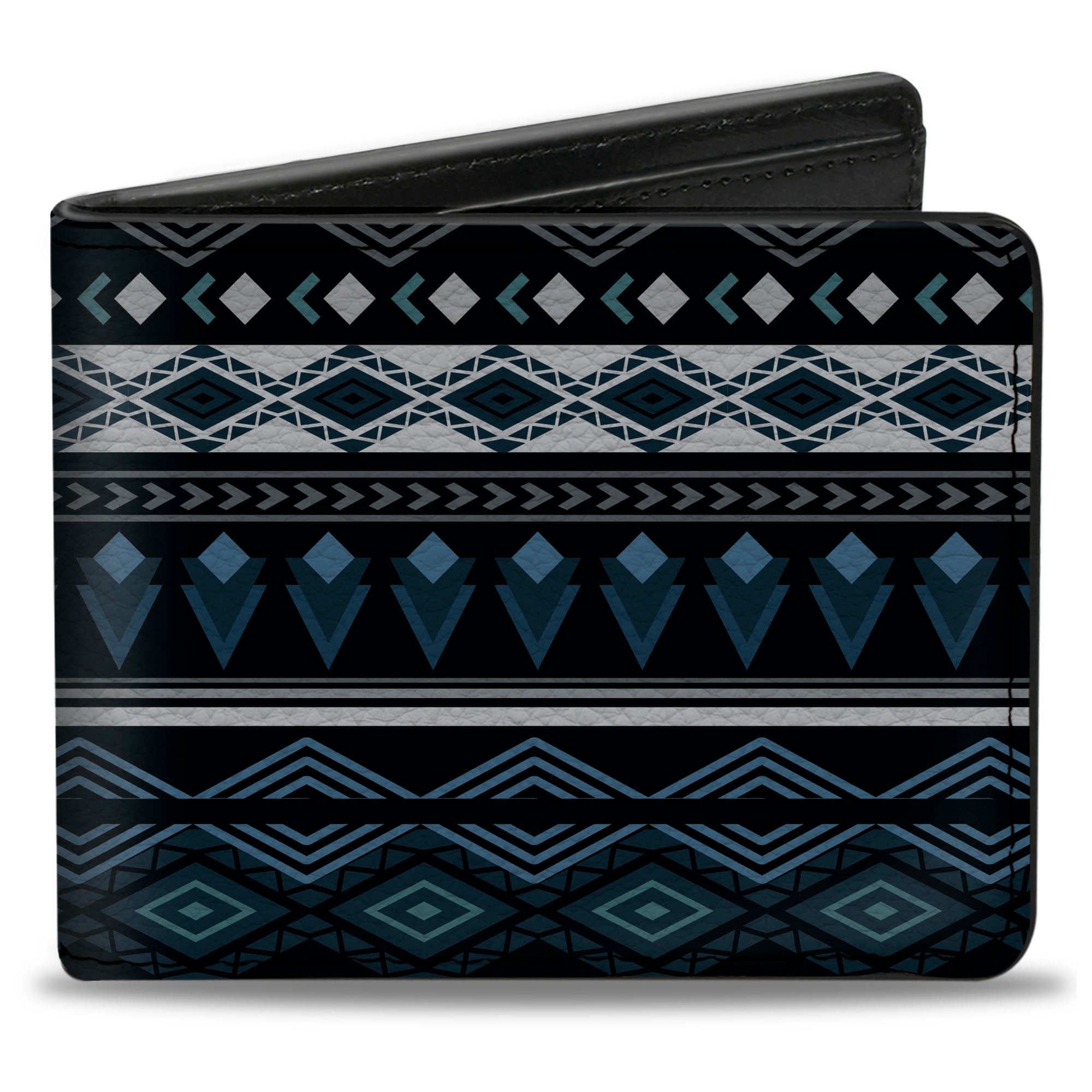 Bi-Fold Wallet - Aztec8 Blues White Gray Bi-Fold Wallets Buckle-Down