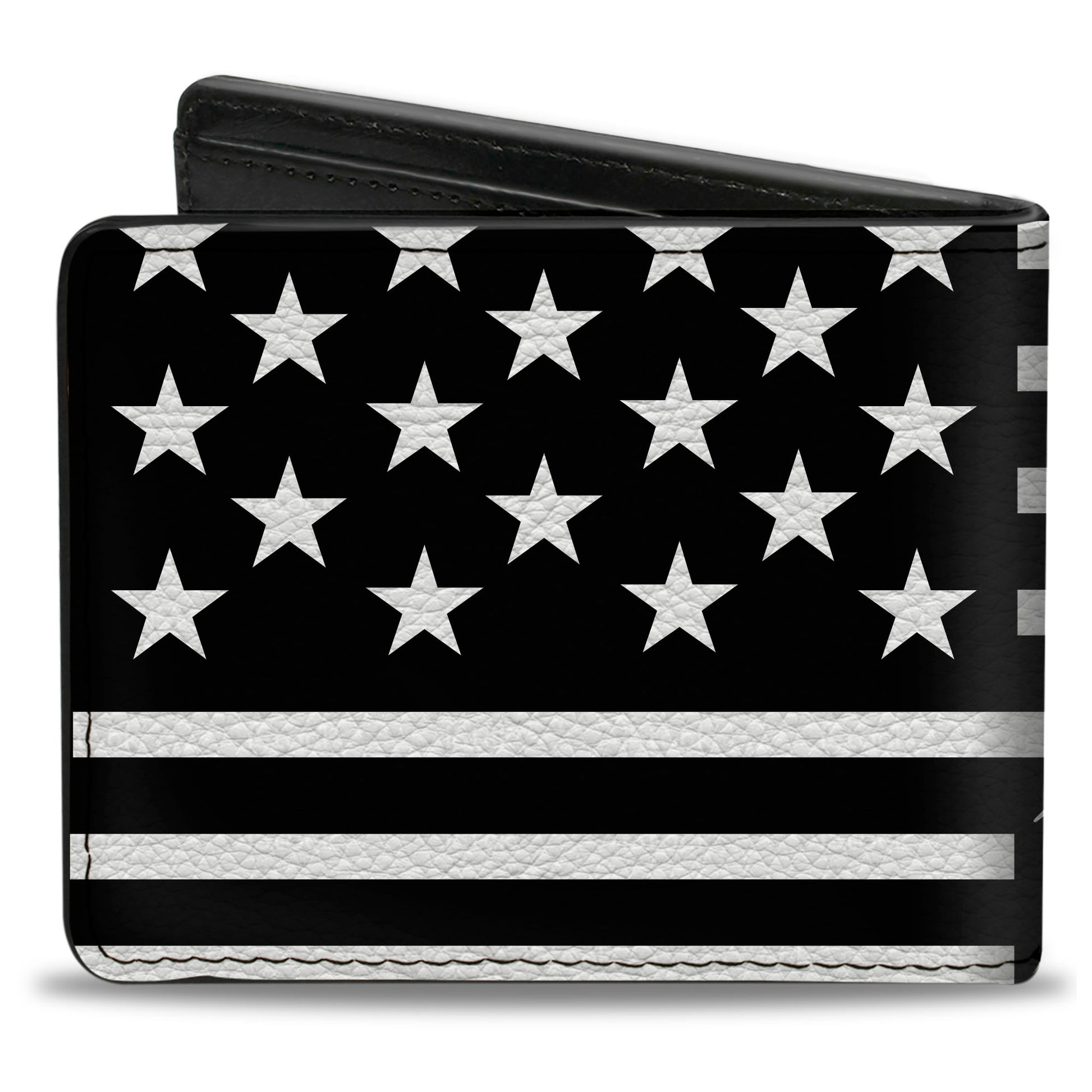 Bi-Fold Wallet - Americana Flag WE THE PEOPLE Black White Bi-Fold Wallets Buckle-Down
