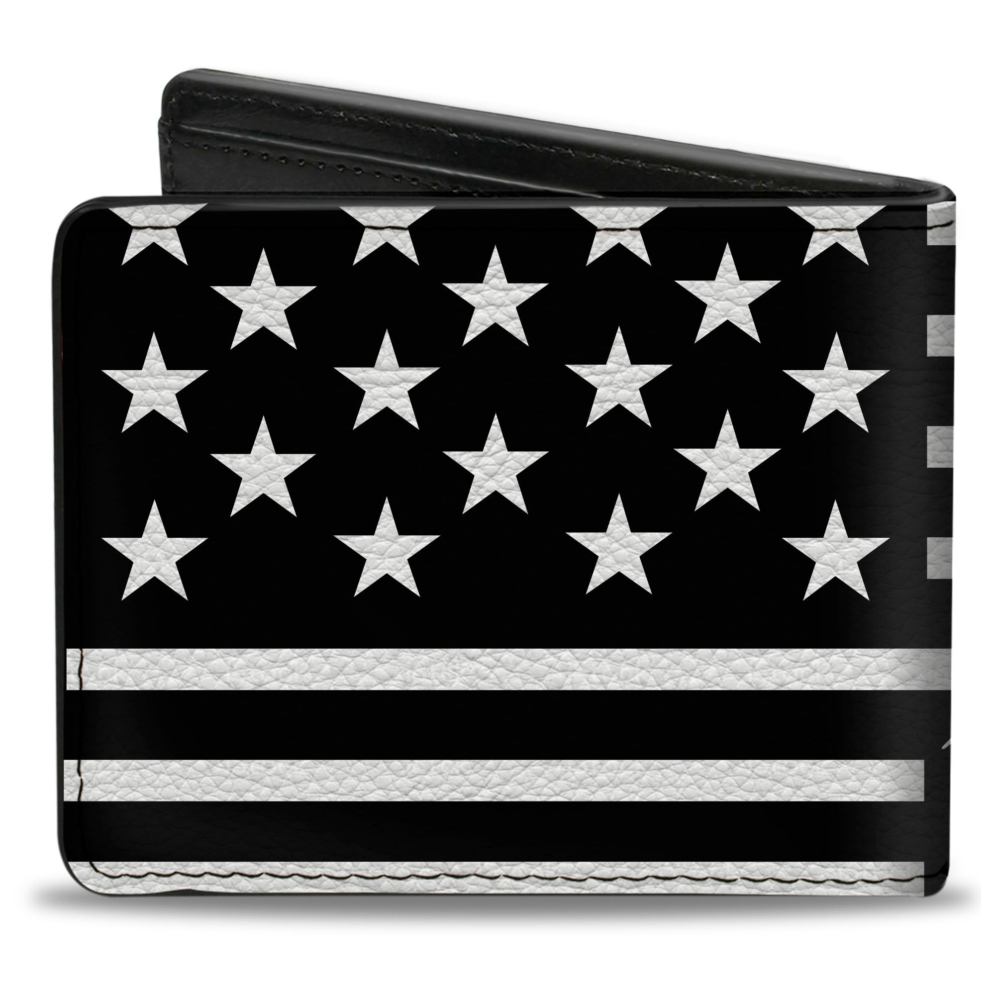 Bi-Fold Wallet - Americana Flag WE THE PEOPLE Black White Bi-Fold Wallets Buckle-Down