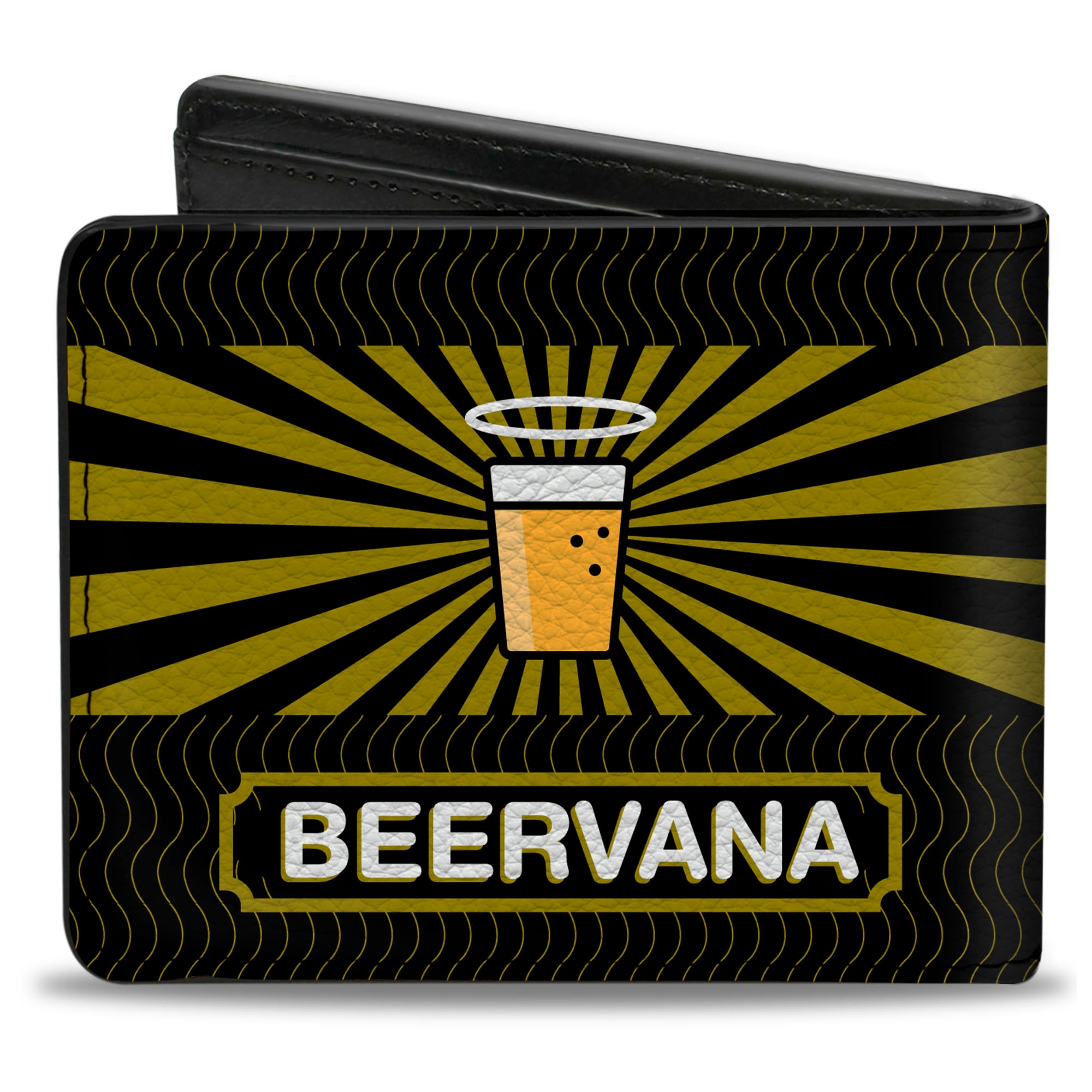 Bi-Fold Wallet - Beer Pint/BEERVANA Rays/Waves Black/Olive Bi-Fold Wallets Buckle-Down