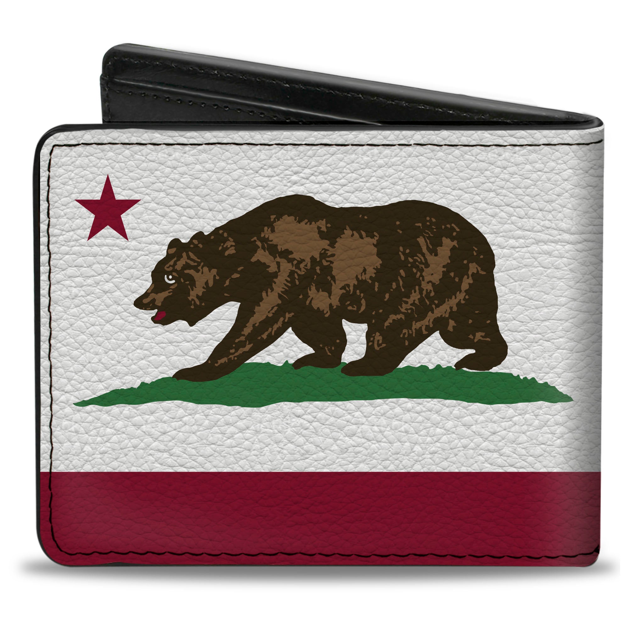 Bi-Fold Wallet - California Flag Bear White Bi-Fold Wallets Buckle-Down