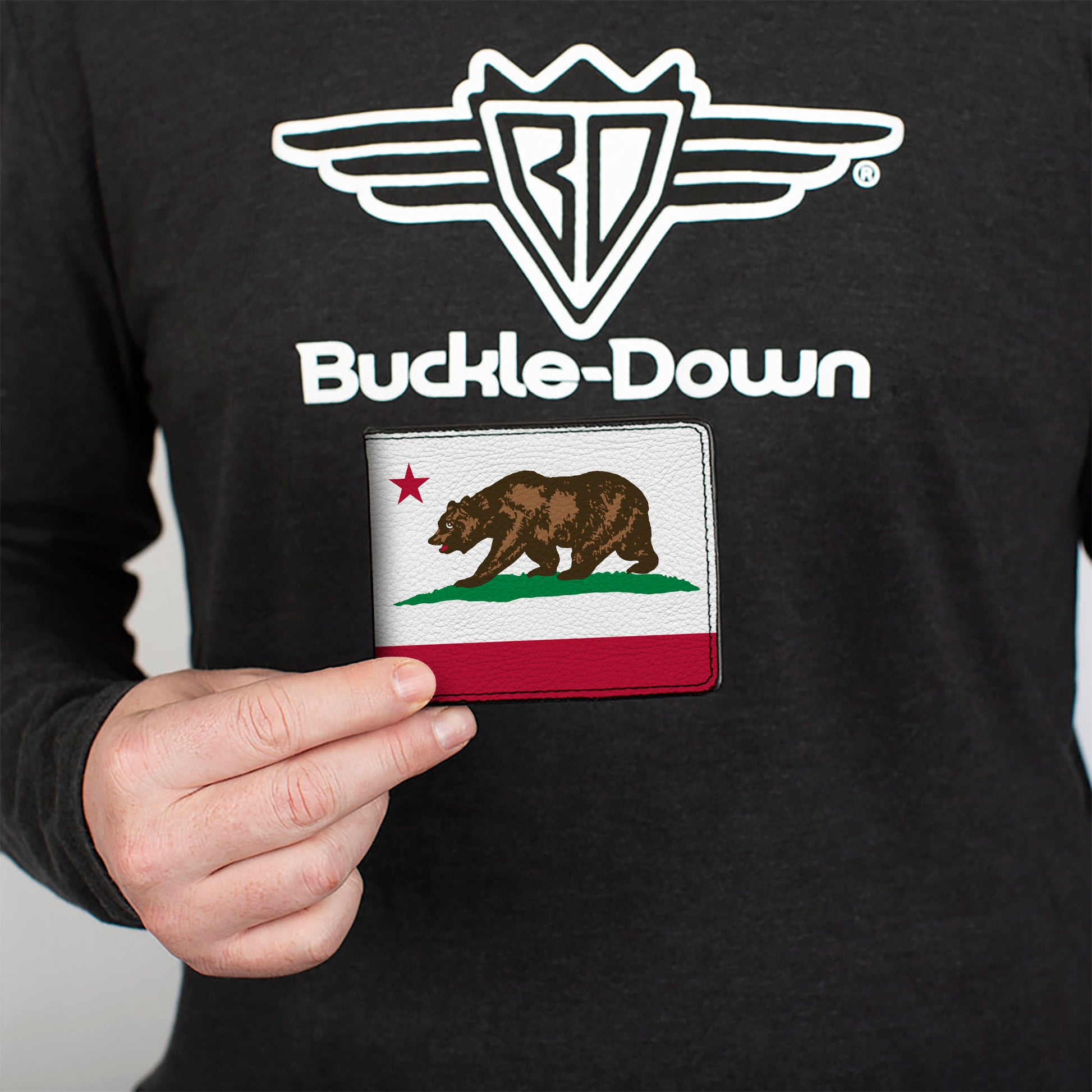 Bi-Fold Wallet - California Flag Bear White Bi-Fold Wallets Buckle-Down